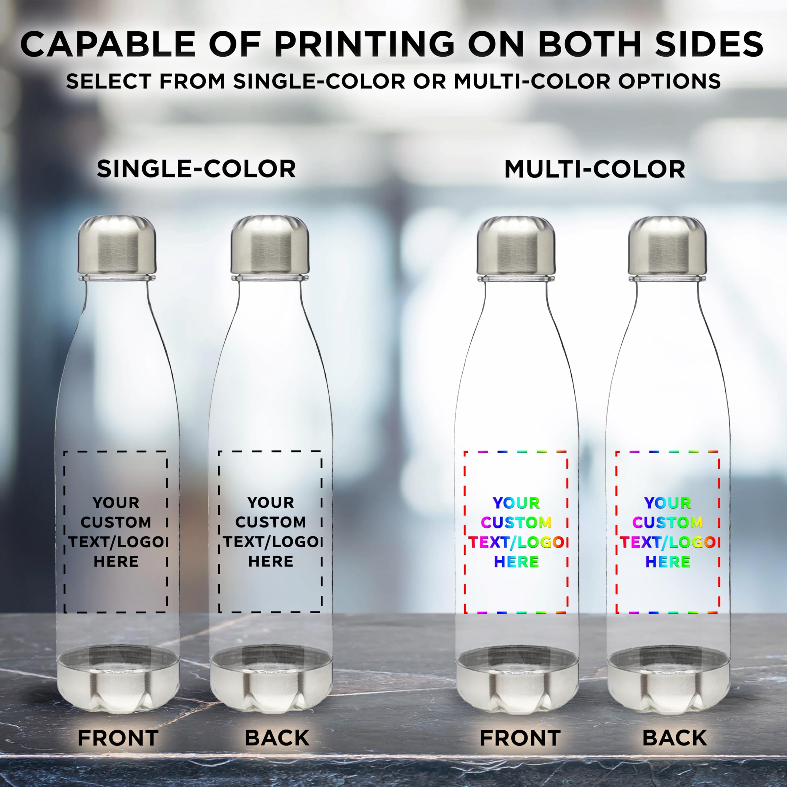 Custom Leak-Proof 25oz Plastic Water Bottles - Set of 10 BPA-Free Reusable Sports Bottles with Personalized Options | Ideal for Gym, Hiking, Cycling, Yoga & Outdoor Activities | Clear Cola-Shaped Design for Bulk Promotions