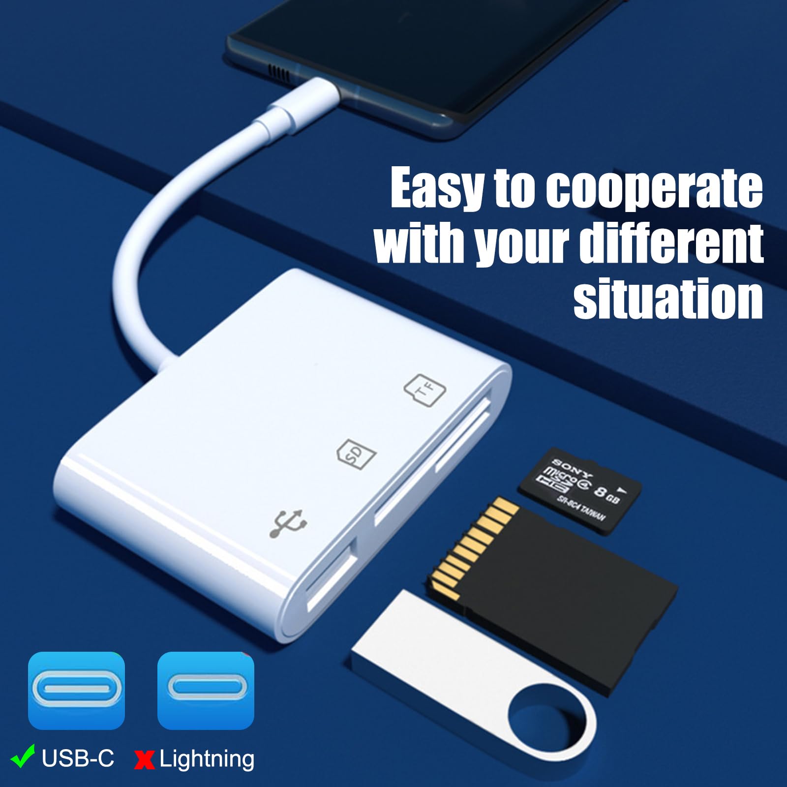 INBOLM USB C to Micro SD Card Reader - Dual Slot OTG Adapter for MacBook Pro/Air/Mini, Android & USB-C Devices | High-Speed Data Transfer for Cameras, Phones & Laptops | Perfect for Photography, File Backup & Mobile Storage Expansion
