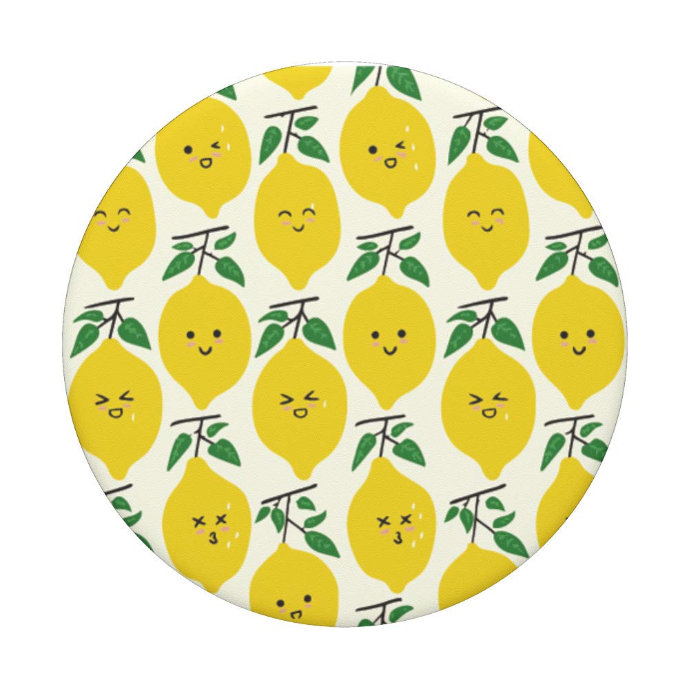 Stylish Lemon Print PopGrip - Swappable Phone Grip for iPhone & Android - Perfect Gift for Teen Girls & College Students - Great for Dorm Decor, Back-to-School & Summer Accessories