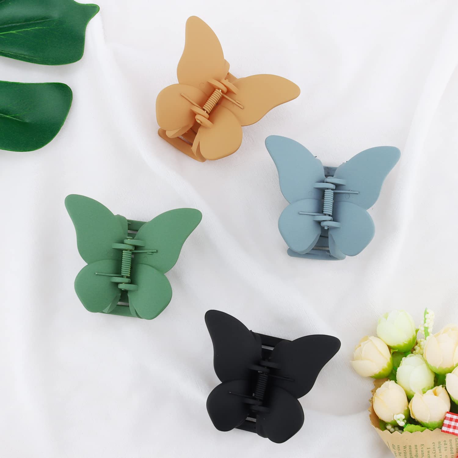 Butterfly Hair Clips for Women - 4PCS Cute Claw Clips for Thin Hair (2.6 Inch) - Non-Slip Hair Accessories for Ponytail, Bun & Updo Hairstyles