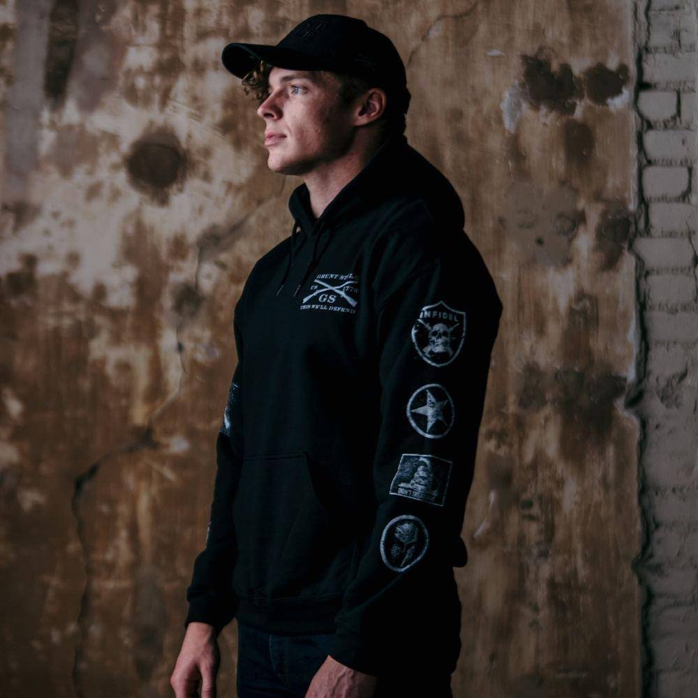 Patch Hoodie Black - Trendy Embroidered Pullover for Men & Women - Perfect for Streetwear, Casual Outfits & Layering in Fall & Winter