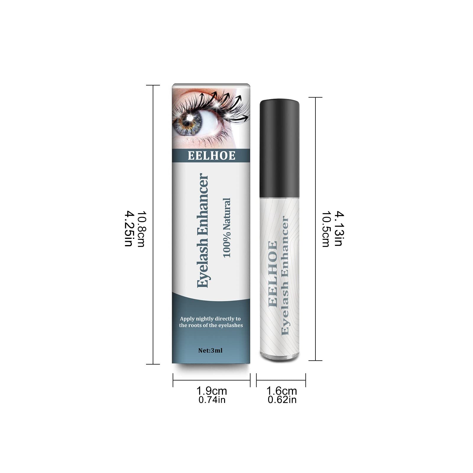 Natural Eyelash Growth Serum & Eyebrow Enhancer Kit - 3ml/0.11 Fl Oz for Longer, Thicker Lashes & Brows - Perfect for Daily Use, Special Occasions & Makeup Routine