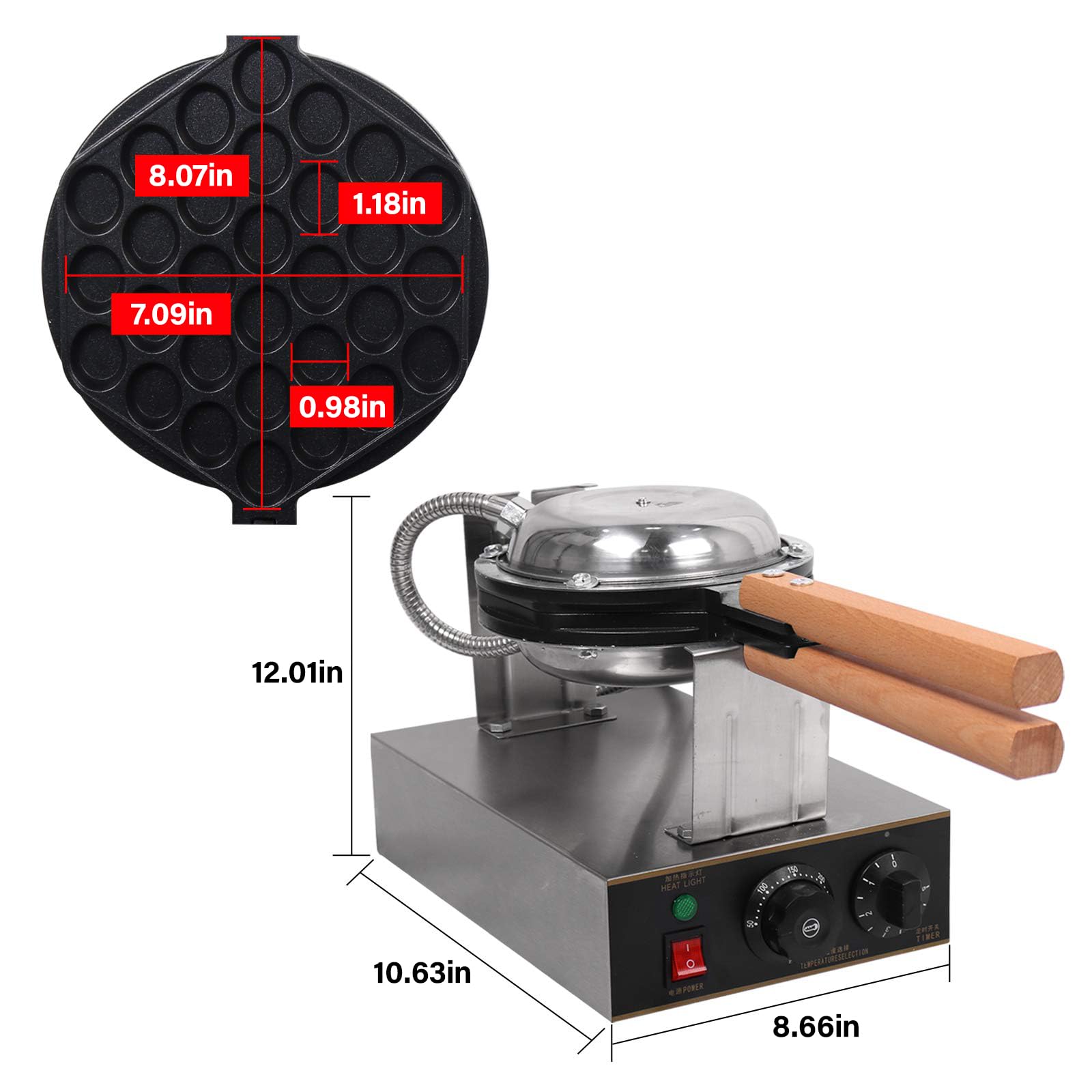 Professional 1300W Non-Stick Rotating Egg Waffle Maker - Hong Kong Style Bubble Waffle Machine for Home Kitchen, Perfect for Breakfast, Desserts & Street Food Snacks