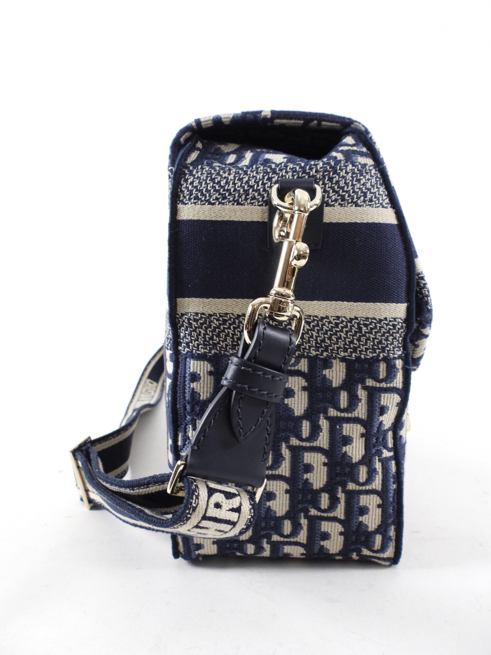 Christian Dior Navy Oblique Diorcamp Monogram Canvas Messenger Bag for Women - Luxury Designer Crossbody Bag for Work, Travel & Everyday Use