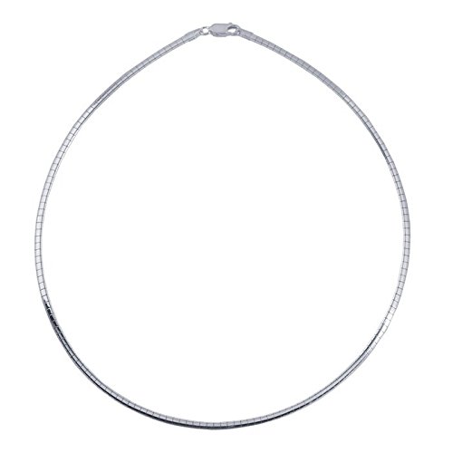 3mm Sterling Silver Omega Necklace Chain for Women - Durable & Hypoallergenic Jewelry Gift for Her - Perfect for Everyday Wear, Date Nights & Special Occasions