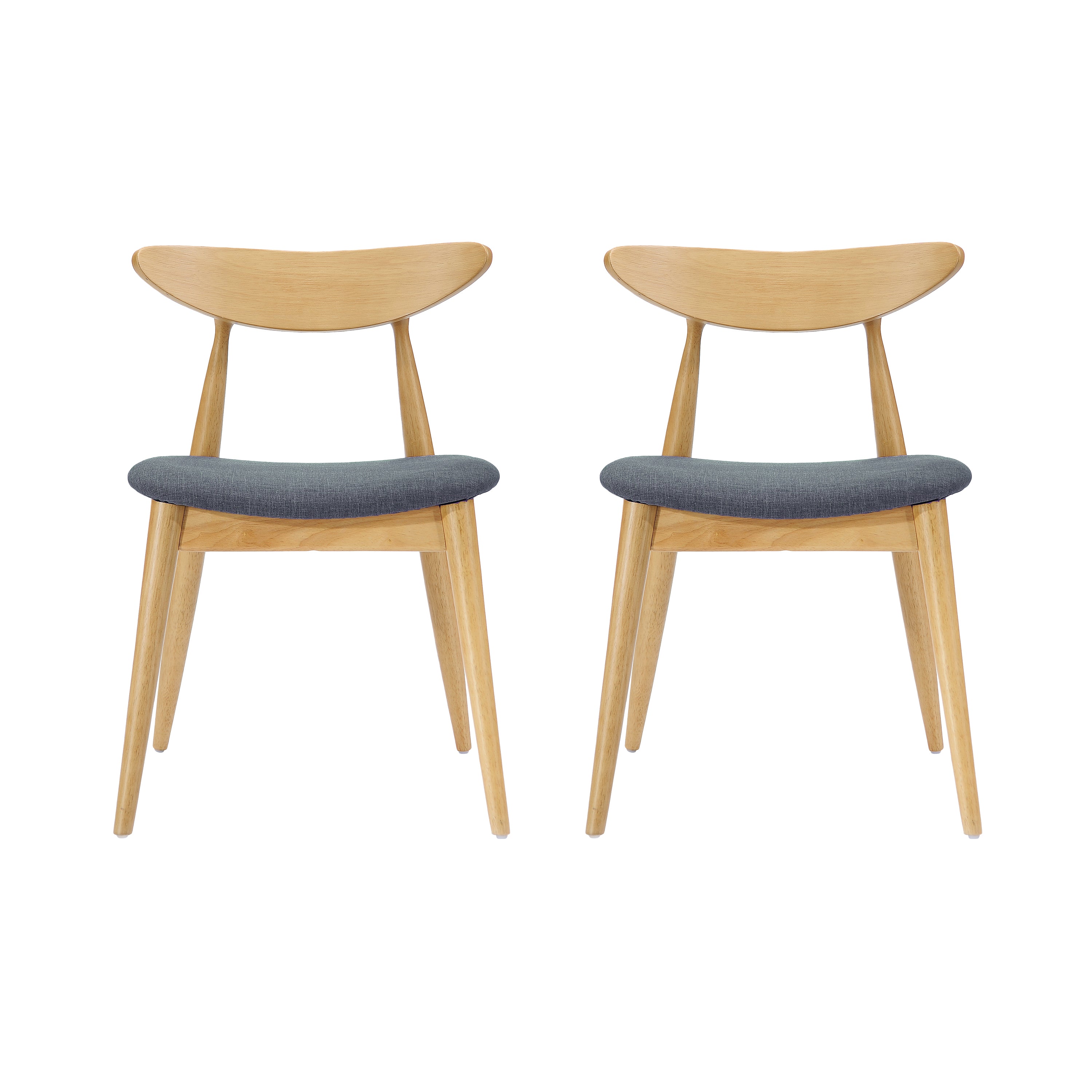 Modern Accent Chairs Set of 2 - Mid Century Style Upholstered Armchairs for Living Room, Bedroom & Office - Comfortable Lounge Chairs with Wooden Legs for Home Decor & Guest Seating