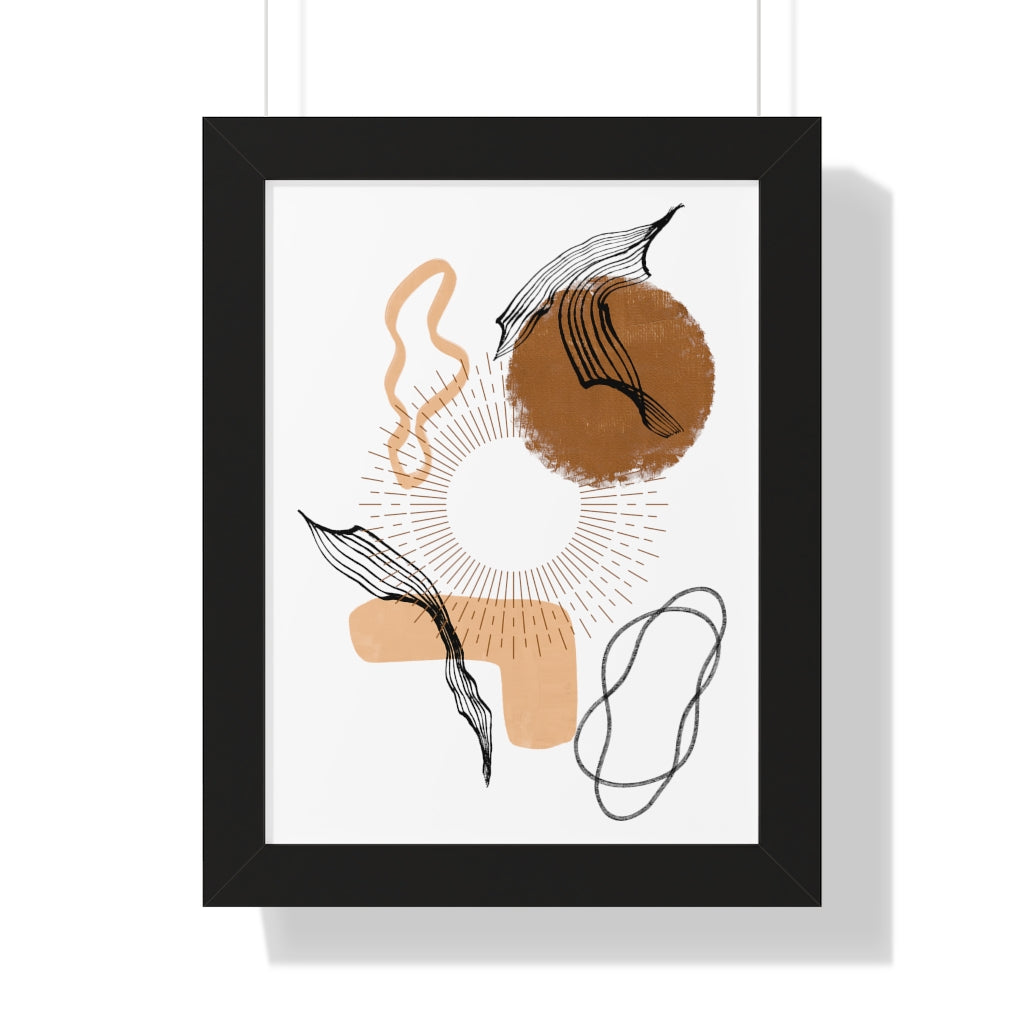 Modern Abstract Framed Vertical Wall Art Poster - Home & Office Decor for Living Room, Bedroom, Study