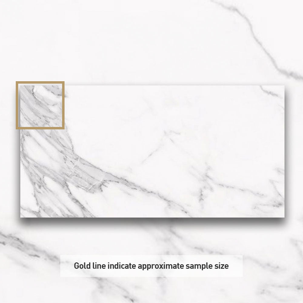 Marbella Statuario 300x600mm Matte Porcelain Tile - Premium White Marble Look Floor & Wall Tile for Bathroom, Kitchen, and Living Room