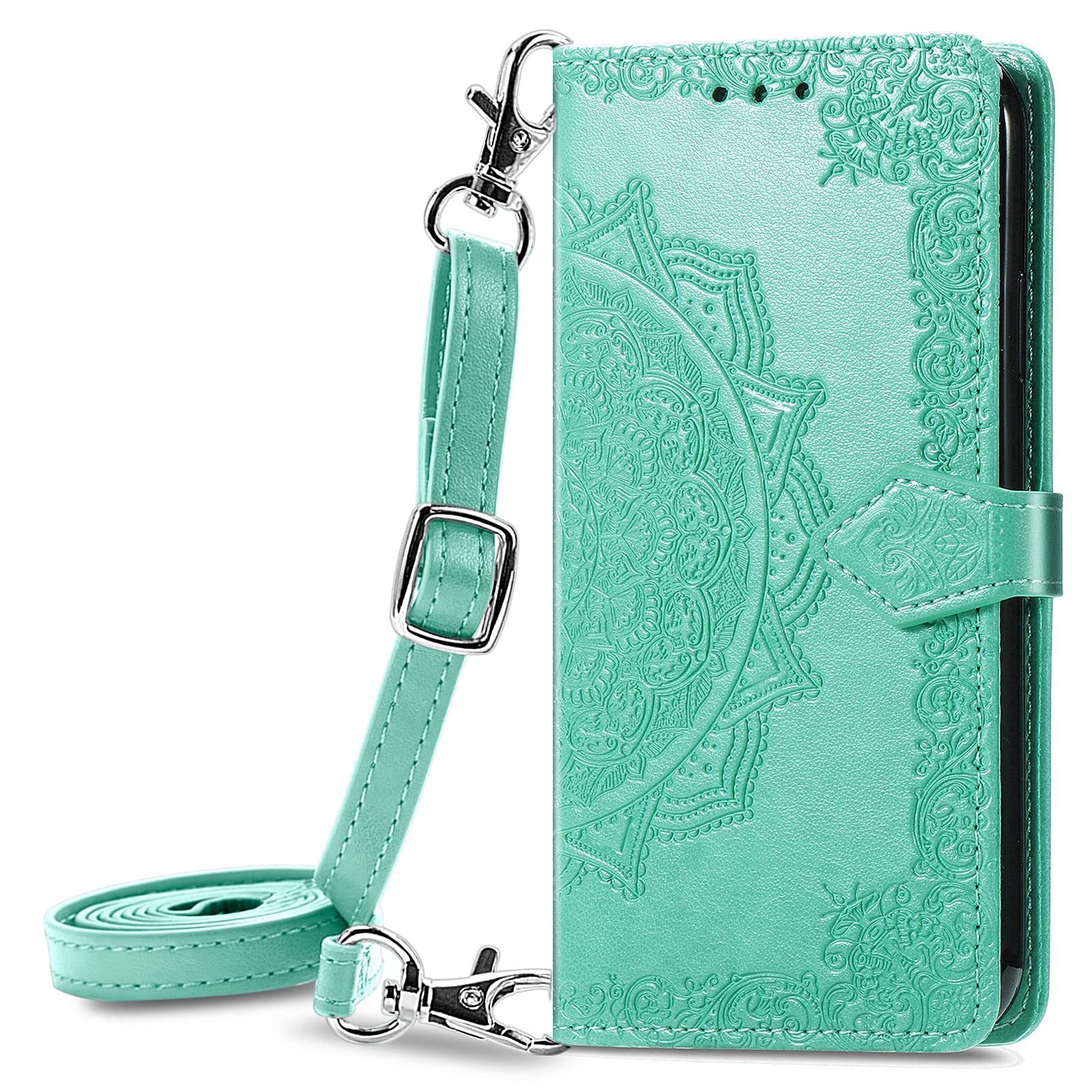 Samsung Galaxy A71 5G Crossbody Wallet Phone Case with Magnetic Closure & Kickstand - Stylish Shoulder Strap Case for Women & Men - Perfect for Travel, Shopping, and Everyday Use