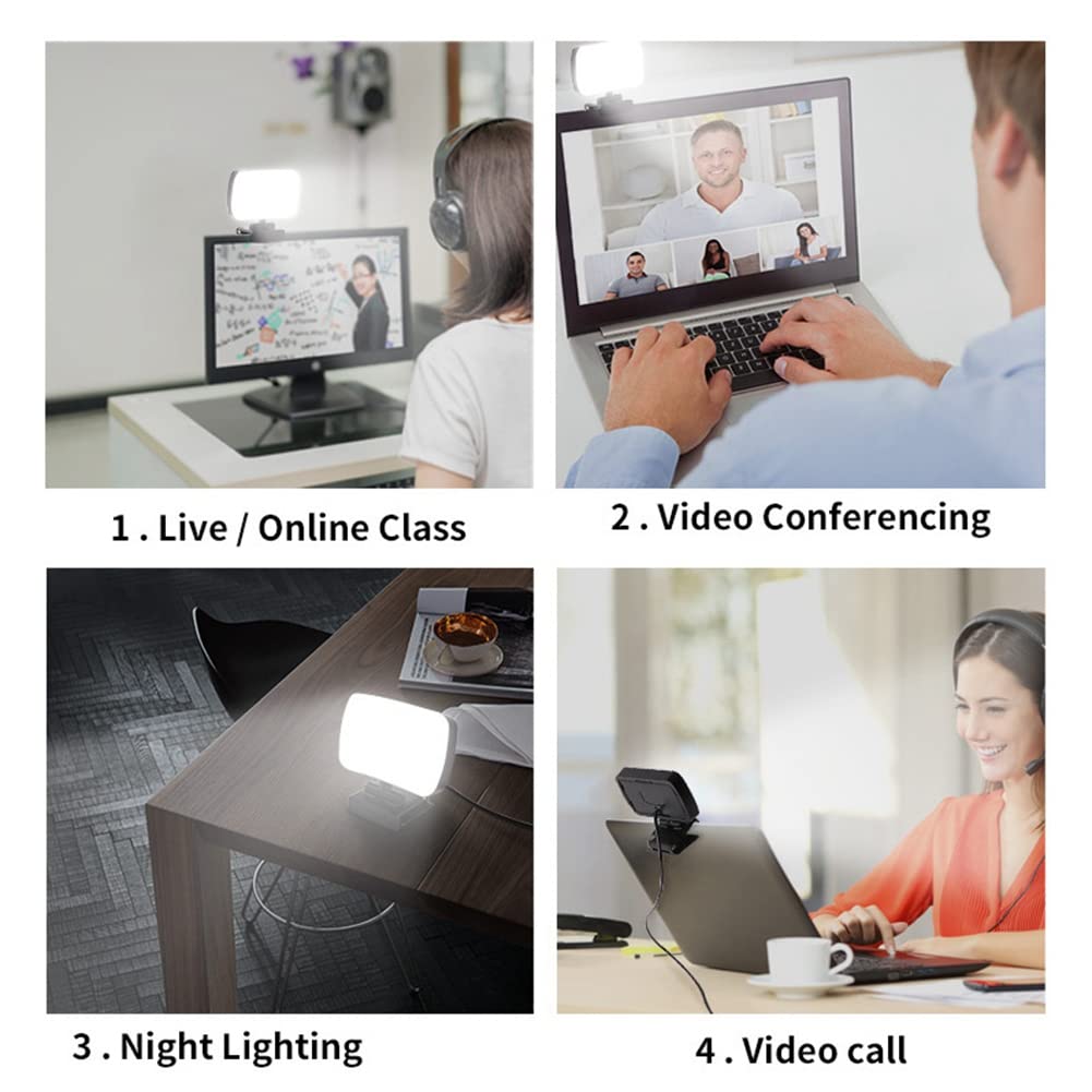 ANNJUC Mini Video Light - Adjustable LED Webcam Lamp for Conference Calls, Selfie Photography, Streaming & YouTube Videos (Portable & Dimmable) - Perfect for Zoom Meetings, TikTok Videos & Home Office Setup
