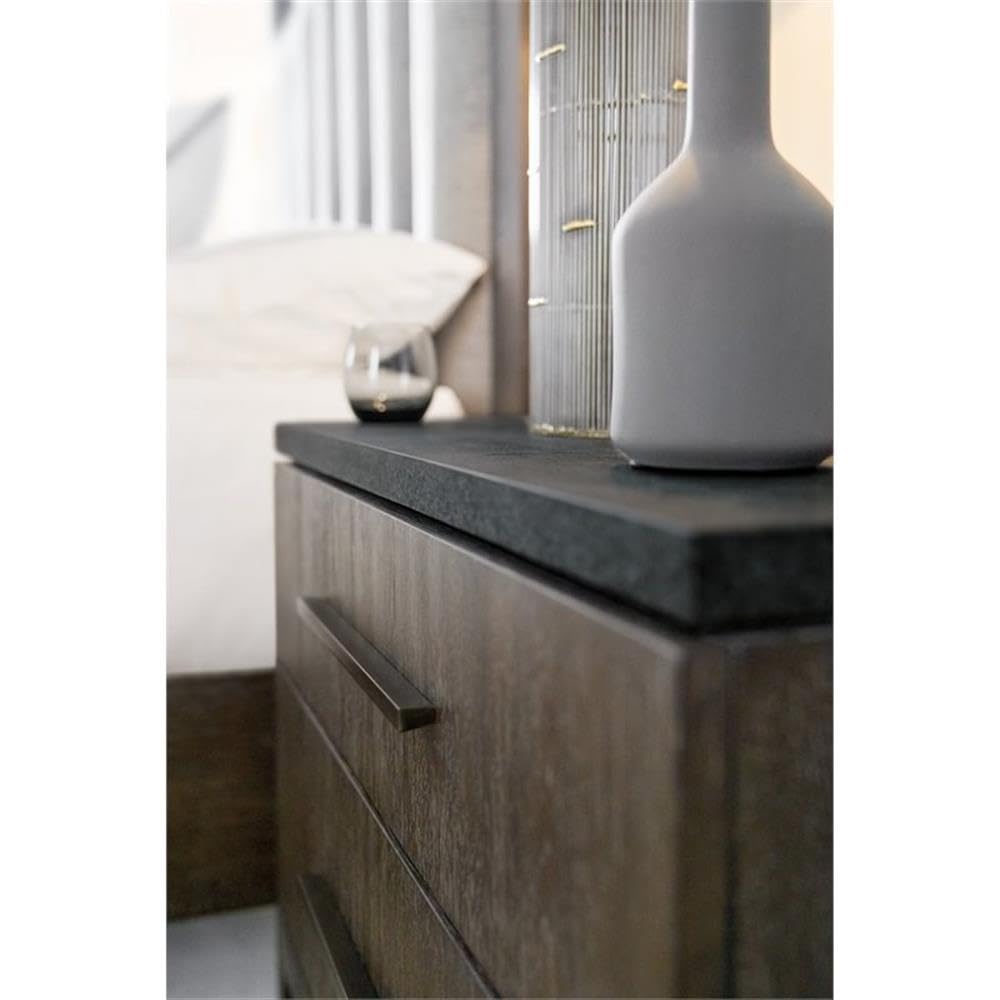 Hooker Furniture Miramar Aventura San Marcos Nightstand with Stone Top - Elegant Bedroom Side Table for Master Bedroom, Guest Room, or Apartment