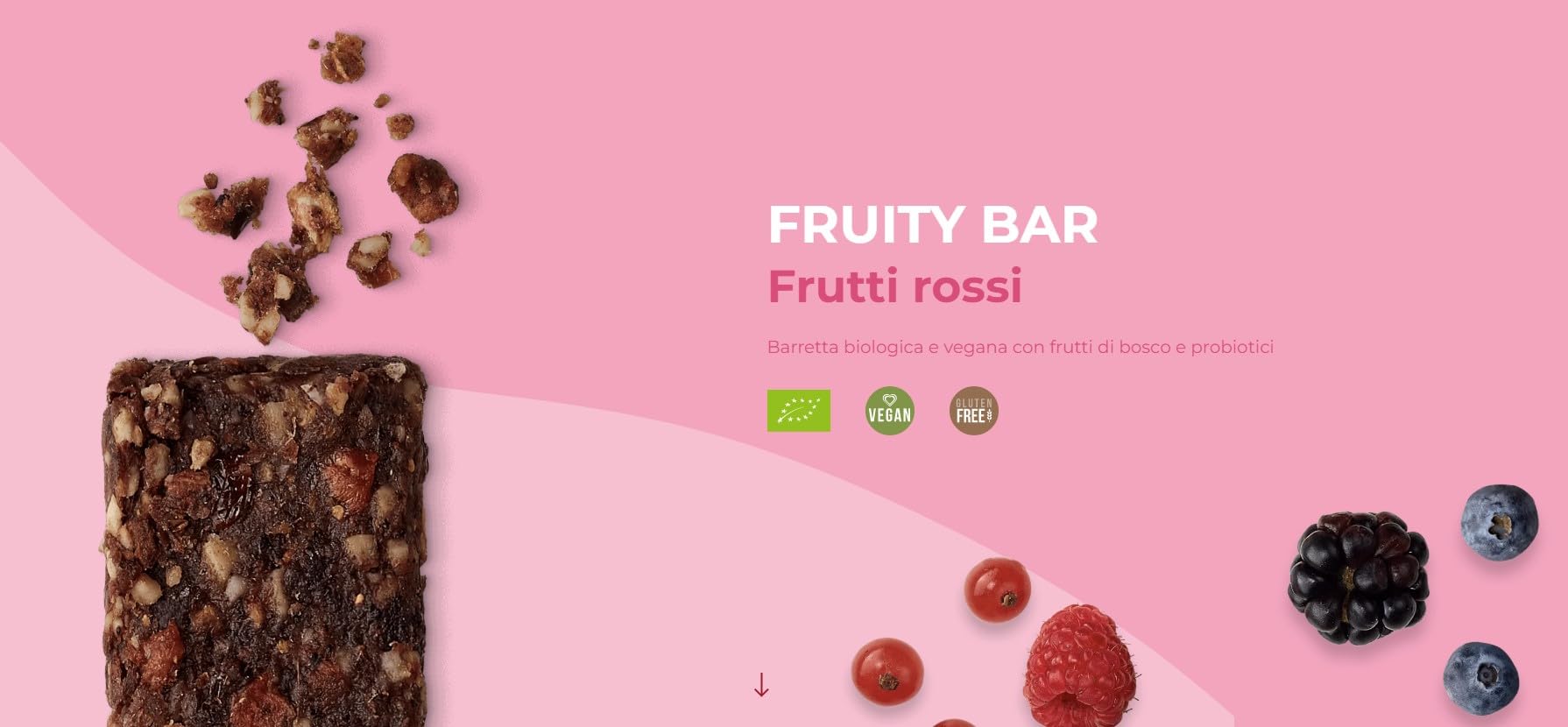 BEM Barretta Probiotica alla Frutta with Red Berries - Multipack 20 x 30g | Organic, Gluten Free & Vegan Probiotic Fruit Snack Bars - Perfect for On-the-Go Energy, Healthy Breakfast or Post-Workout Recovery