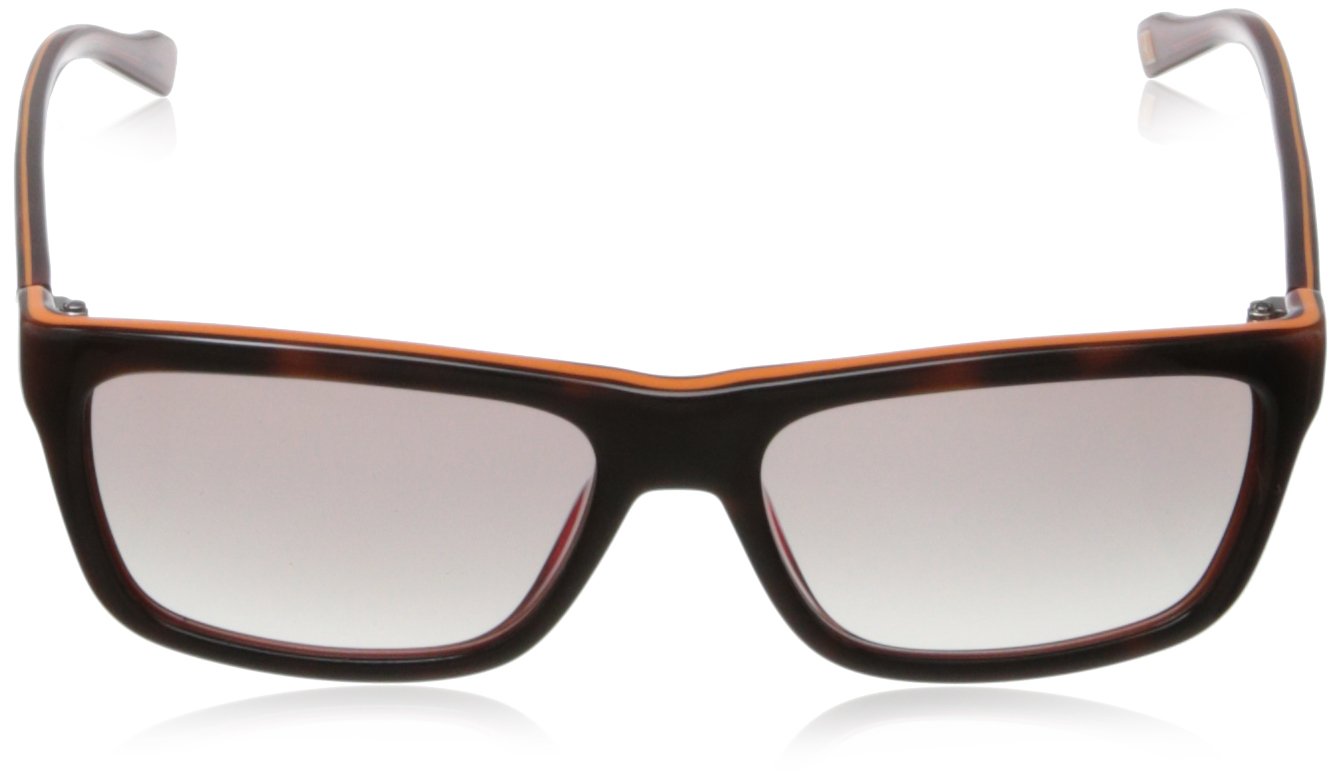 BOSS by Hugo Boss Men's 0094/S Rectangular Sunglasses - Havana Orange Frame, 55mm UV Protection - Stylish Designer Shades for Driving, Outdoor Activities & Fashion Statement