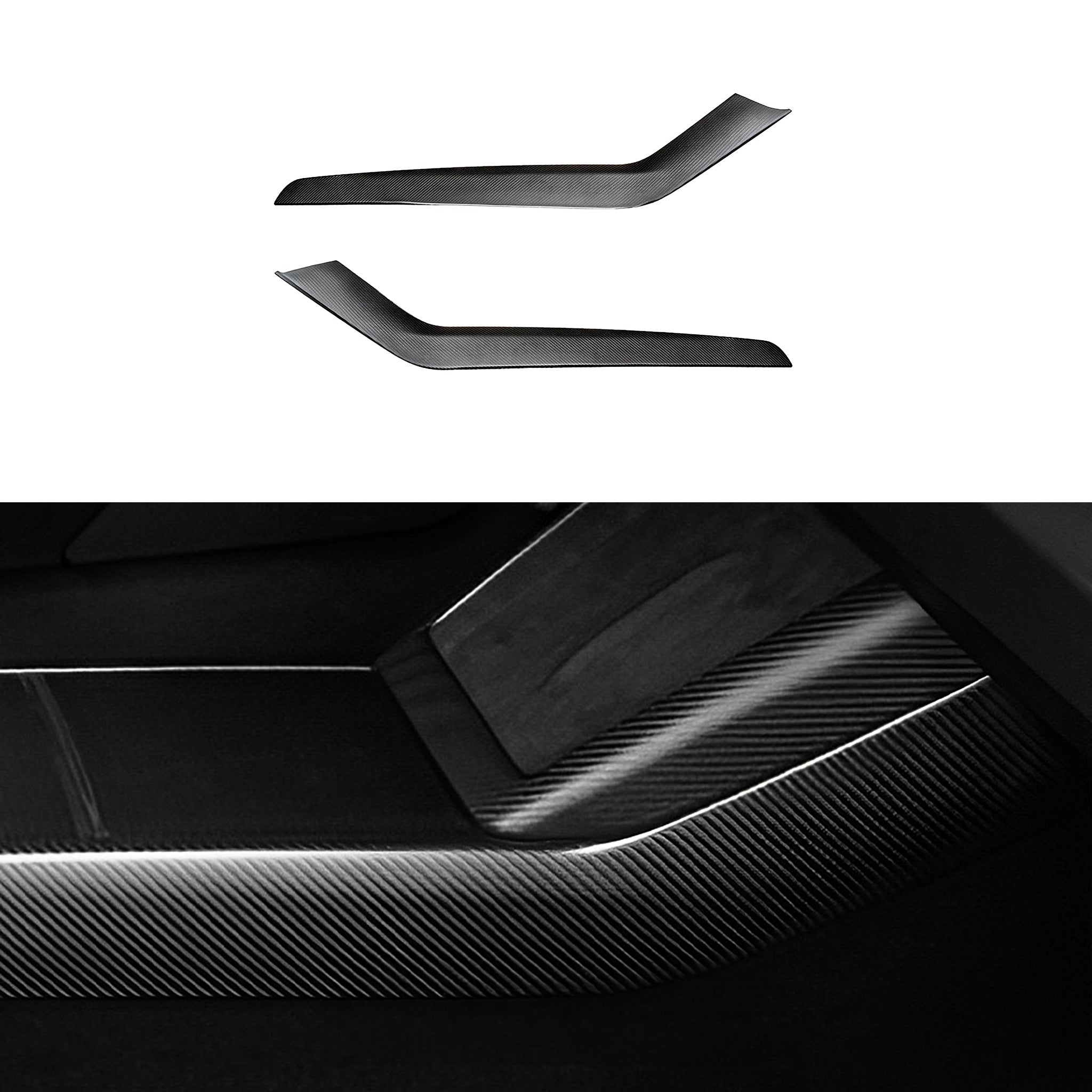Premium Real Carbon Fiber Center Console Side Panel Covers for Tesla Model 3 Highland 2024+ (2-Piece Set) - Enhance Interior Style & Protect from Scratches for Daily Driving & Road Trips