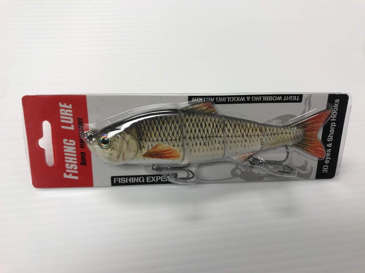 6 Inch/15cm Jointed Fishing Lure - 4 Segment Trout Swimbait Hard Plastic Predator Fish Lure (35.8g) - Perfect for Freshwater & Saltwater Fishing, Bass, Pike, and Walleye