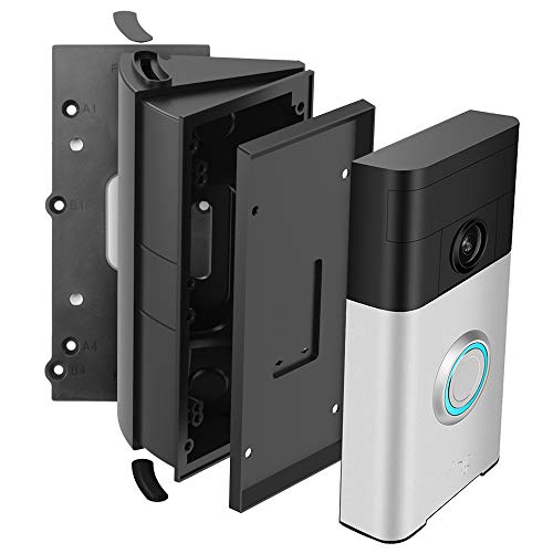 HOMONO 30-55 Degree Adjustable Angle Mount Bracket for Ring Video Doorbell 1st & 2nd Gen - Waterproof Wedge Kit with Mounting Plate (Doorbell Not Included) - Perfect for Front Door, Porch & Outdoor Security Camera Installation