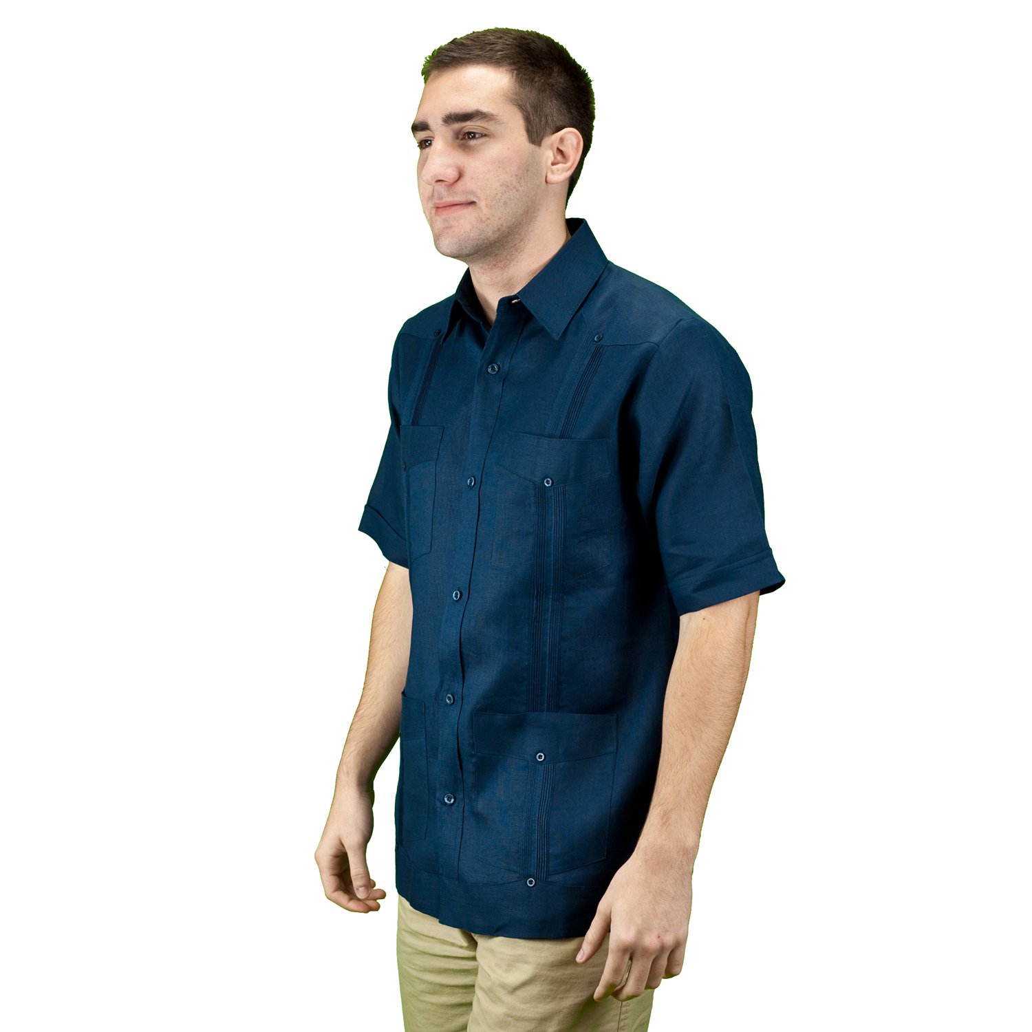 Authentic Cuban Men's Linen Guayabera Shirt - Breathable Summer Wedding & Party Shirt - Perfect for Tropical Vacations & Casual Events
