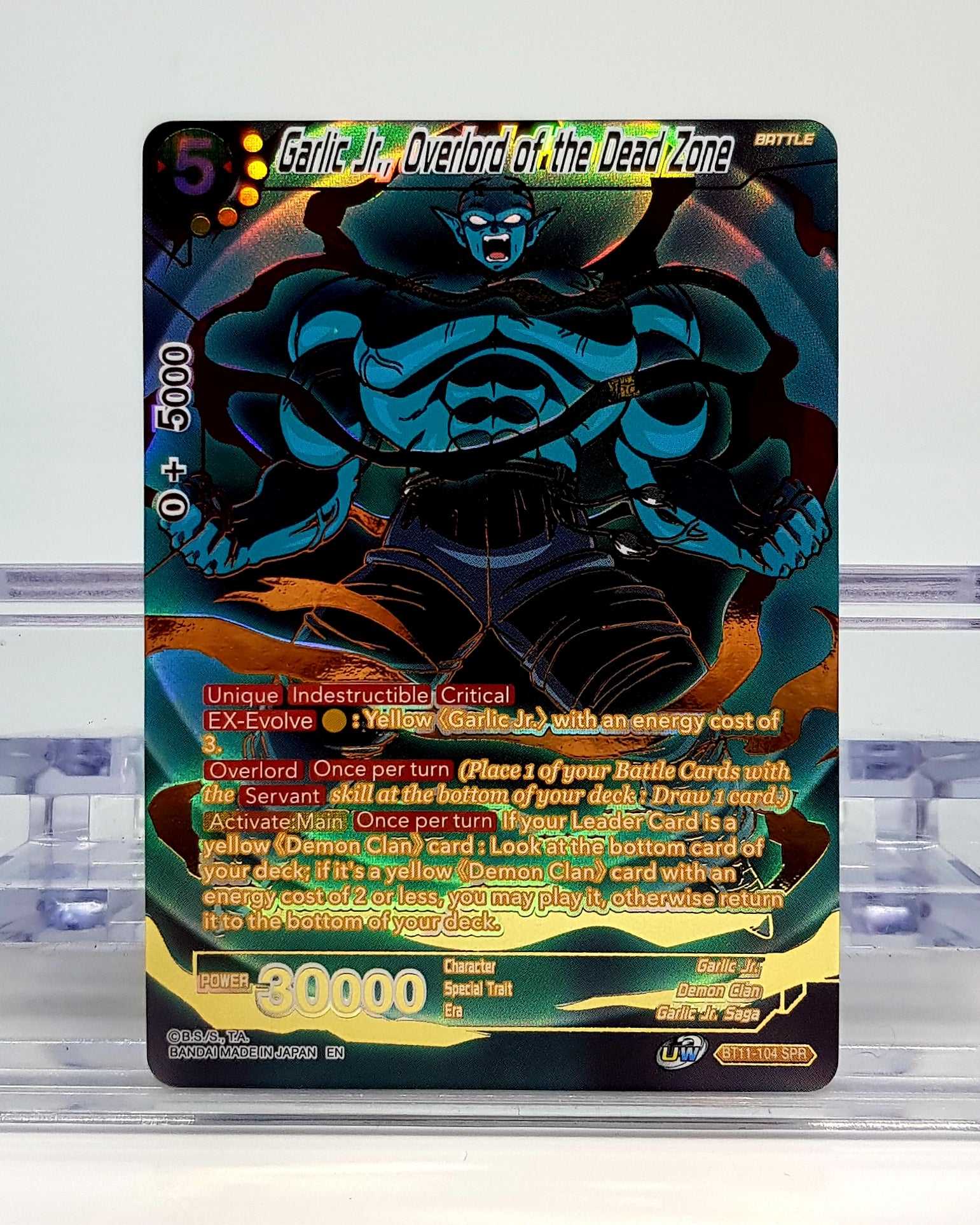Dragon Ball Super Garlic Jr Overlord of the Dead Zone BT11 104 SPR Trading Card - Collectible Anime Card Game for Battles & Display