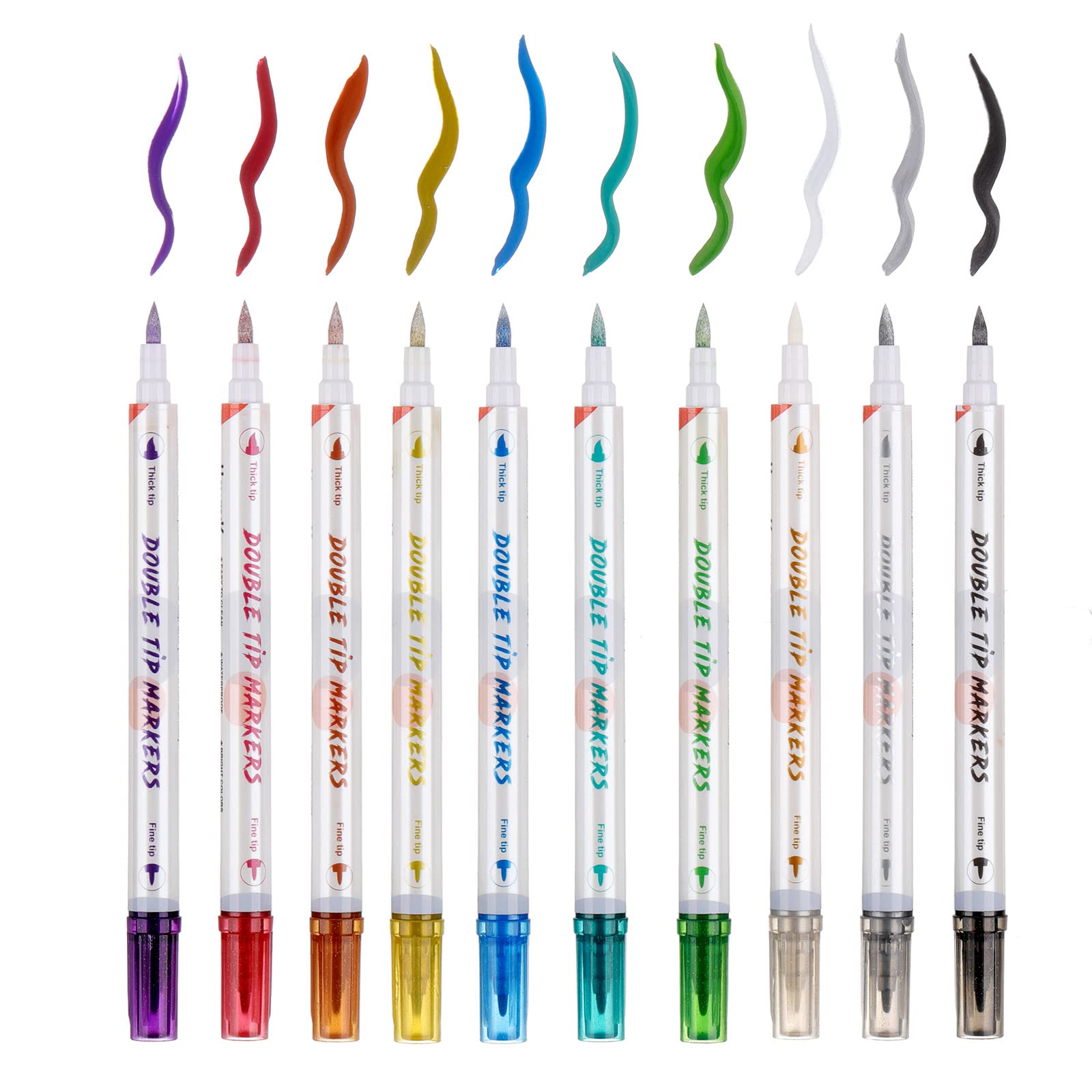 HAWINK Temporary Tattoo Markers Kit - 10 Dual-End Body Markers & 56 Large Stencils for Kids & Adults | Bold & Fine Line Drawing | Non-Toxic Cosmetic-Grade Ink | Perfect for Parties, Halloween & Creative Body Art | ZYH2208001KIT