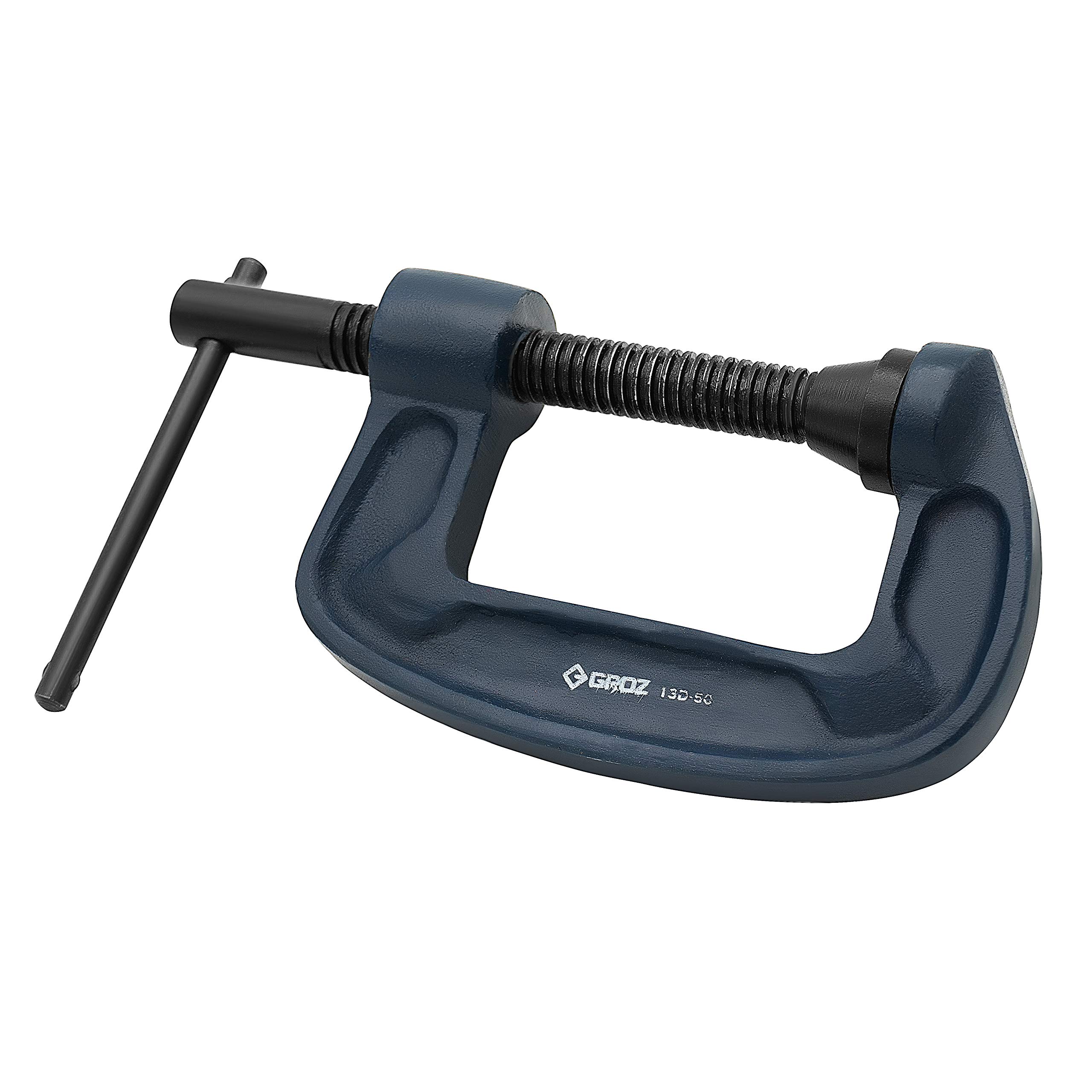 Groz 35807 2 Inch Heavy Duty Ductile Iron C-Clamp - Perfect for Woodworking, Metalworking, and DIY Projects