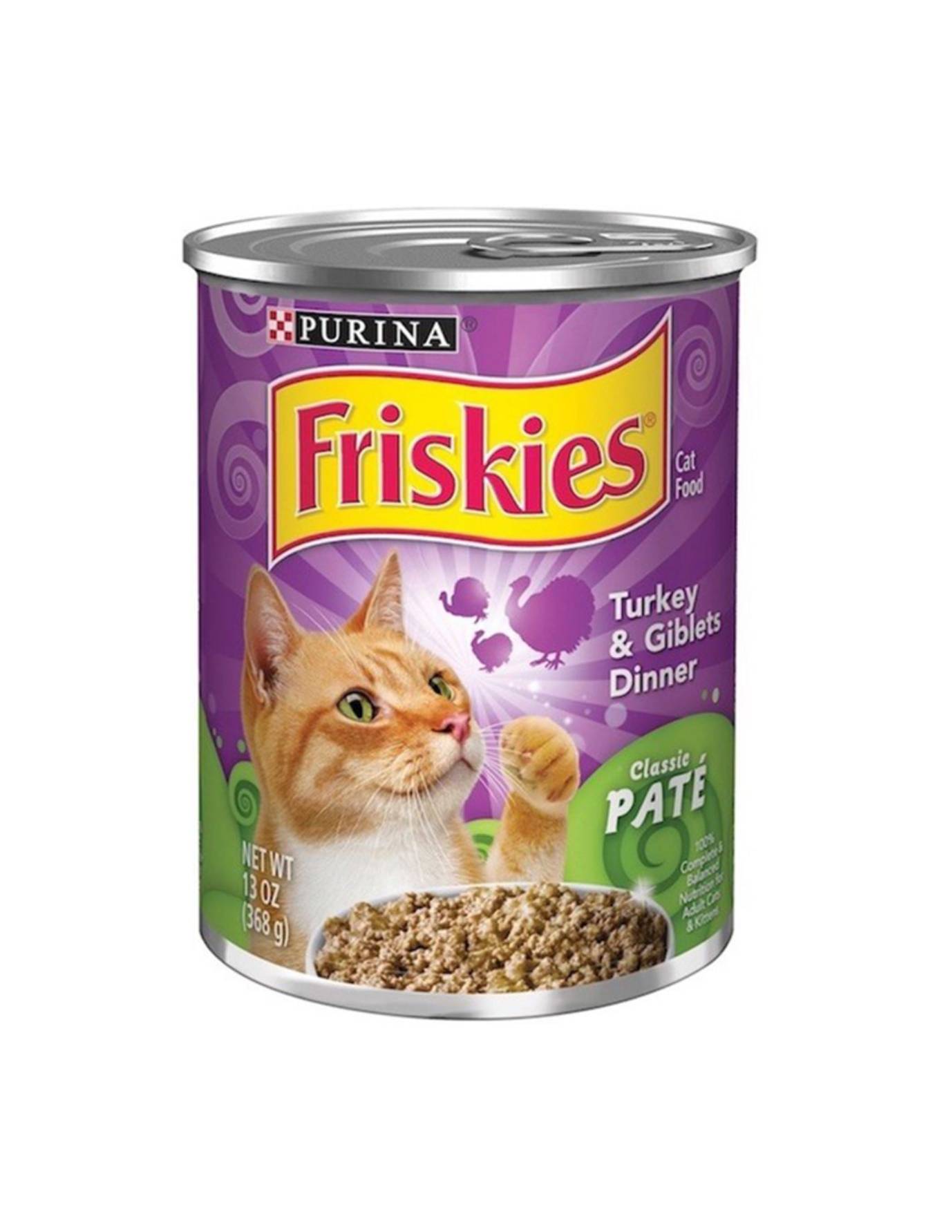 Friskies Turkey & Giblet Canned Cat Food 13oz - Wet Food for Adult Cats - Perfect for Mealtime, Travel & Emergency Pet Supplies