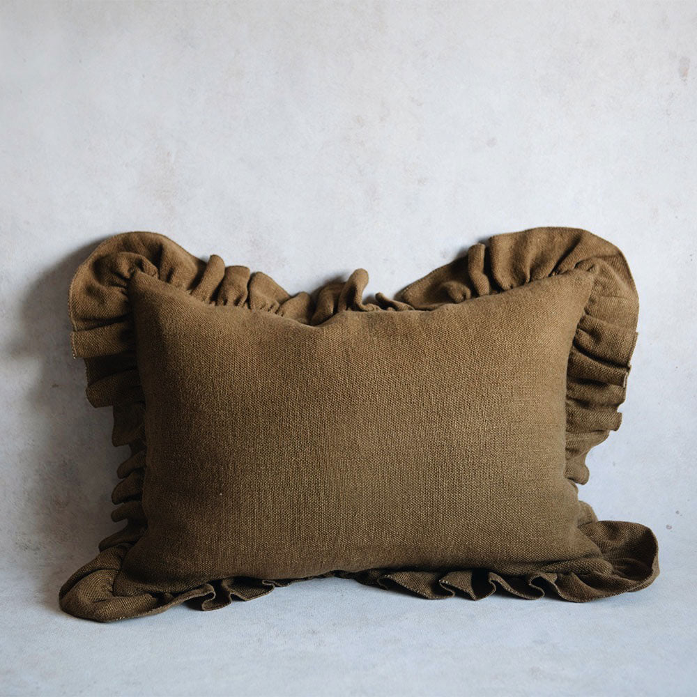 Premium Heavyweight Linen Pillow Cover - Mustard Yellow - Breathable & Durable Home Decor for Living Room, Bedroom, or Sofa