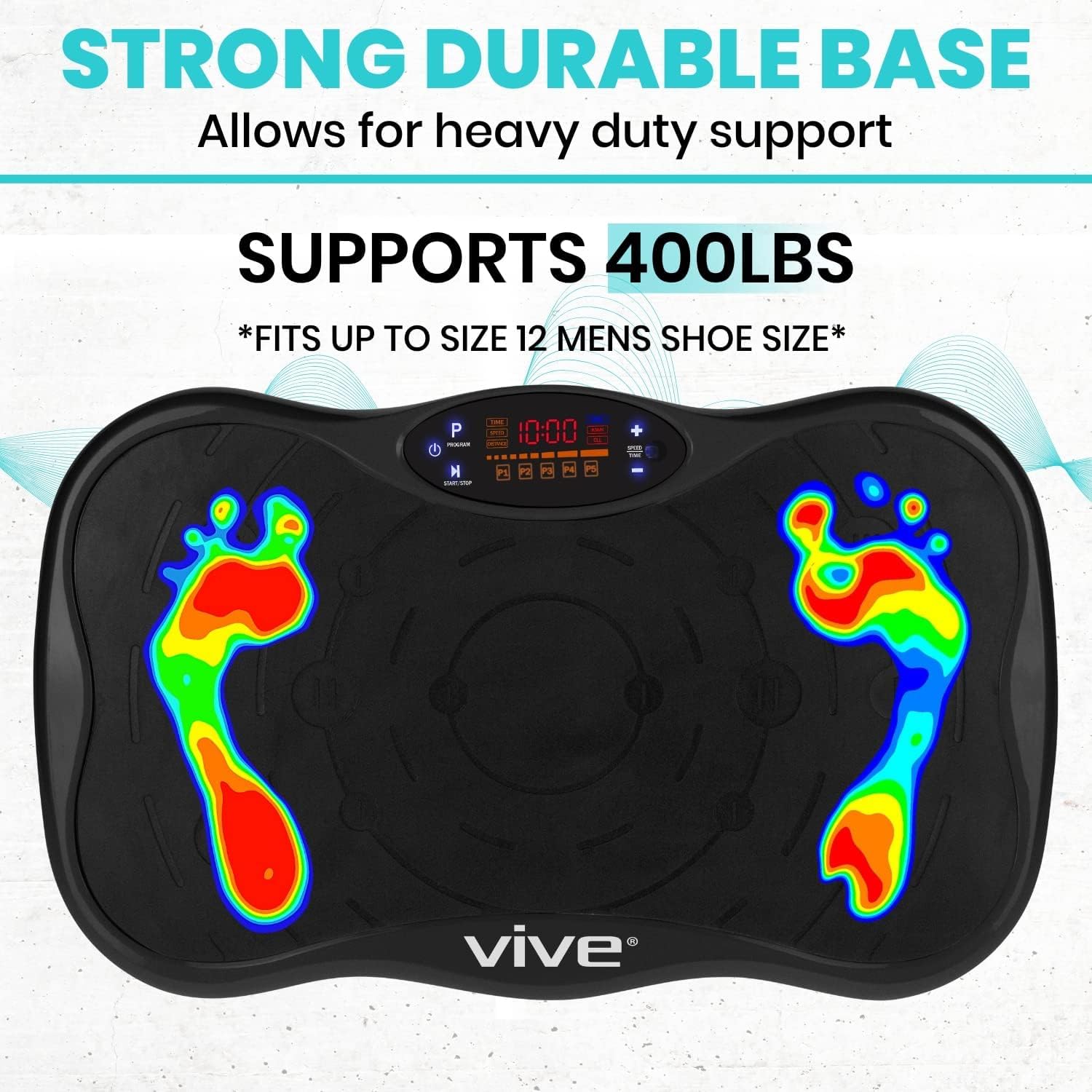 Vive Vibration Plate Exercise Machine with Resistance Bands - Full Body Workout Platform for Lymphatic Drainage, Muscle Toning, Weight Loss & Recovery - Perfect for Home Gym, Fitness & Wellness Routines