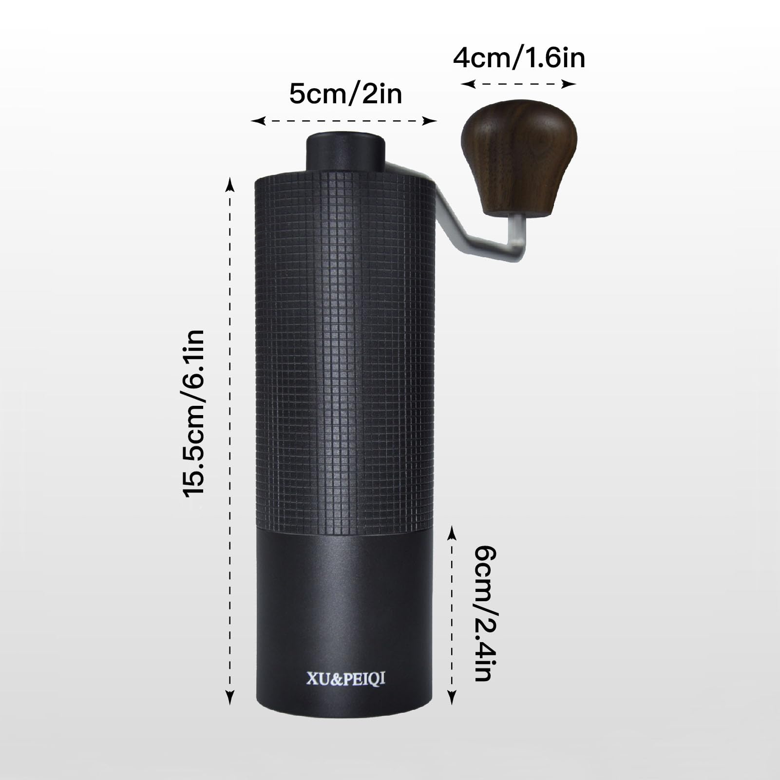 Premium Manual Coffee Grinder with Adjustable Conical Burr - 25g Capacity for Espresso, Mocha & French Press (S5 Black) | Perfect for Home Brewing, Camping & Travel Coffee Enthusiasts