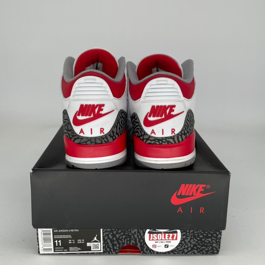 AIR JORDAN 3 Retro Fire Red Men's Basketball Shoes Size 11 - DN3707-160 | Authentic Nike Sneakers for Running, Training & Streetwear Fashion
