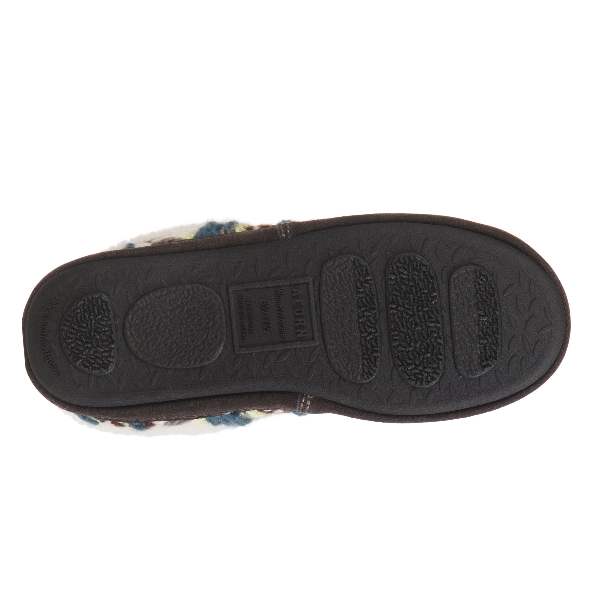 Women's Fairisle Knit Clog Slippers with Non-Slip Indoor/Outdoor Sole - Cozy House Shoes for Winter, Home, Office & Errands