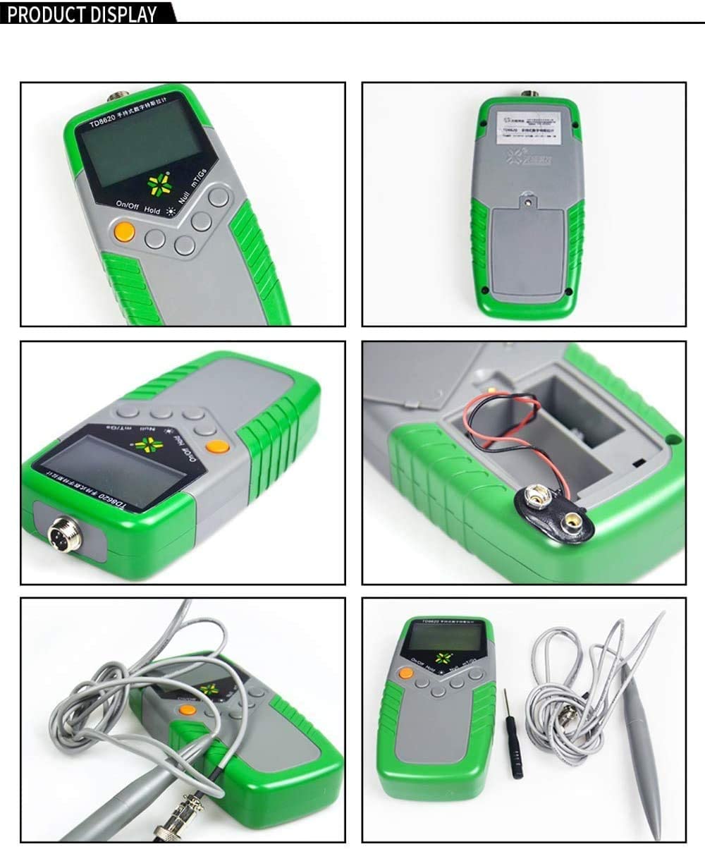 Digital Tesla Meter Gauss Meter with Axial & Hall Probes - High Accuracy Magnetic Field Tester (2% mT/Gs) for Home, Lab & Industrial Applications
