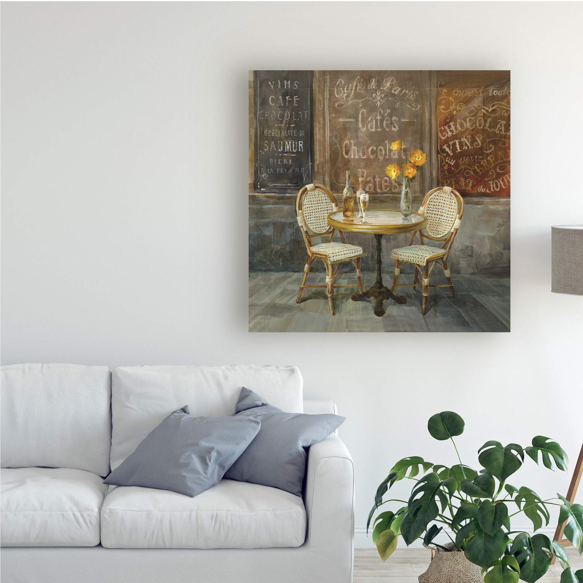 Danhui NAI French Cafe Painting - 18x18 Inch Wall Art for Living Room, Bedroom & Office Decor | Trademark Fine Art