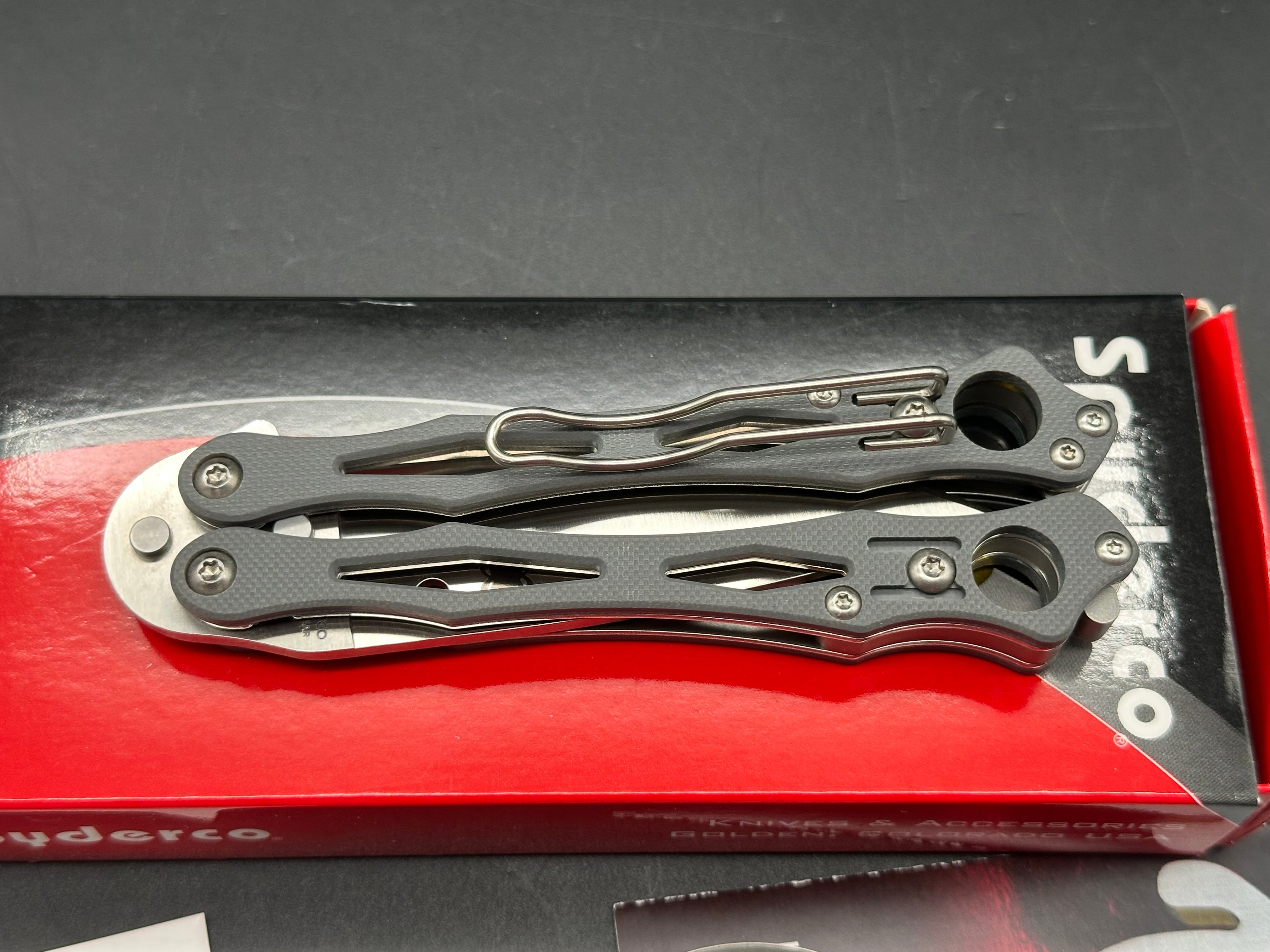 Spyderco SmallFly 2 Folding Butterfly Knife - Gray G10 Handle, 3.4