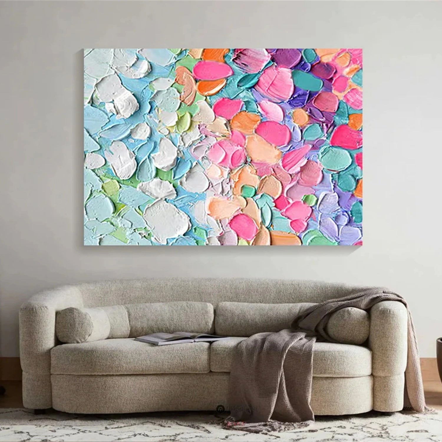 Flower and Tree Painting #FT165 - Handmade Canvas Art for Home Decor, Living Room, Bedroom & Office Wall Art