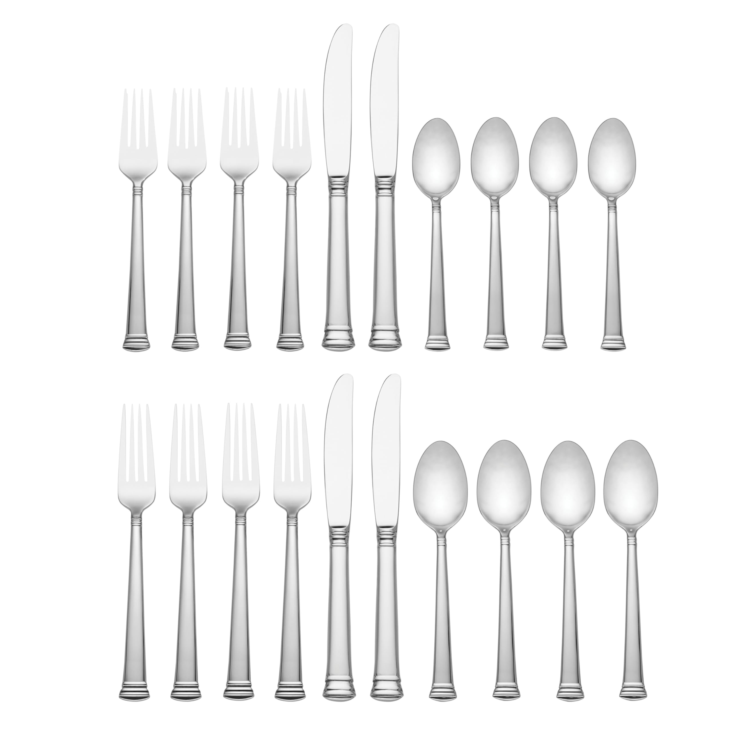 Lenox Eternal 20-Piece Stainless Steel Flatware Set - 3.20 LB Heavyweight Cutlery - Elegant Metallic Finish - Perfect for Dinner Parties, Weddings & Formal Dining