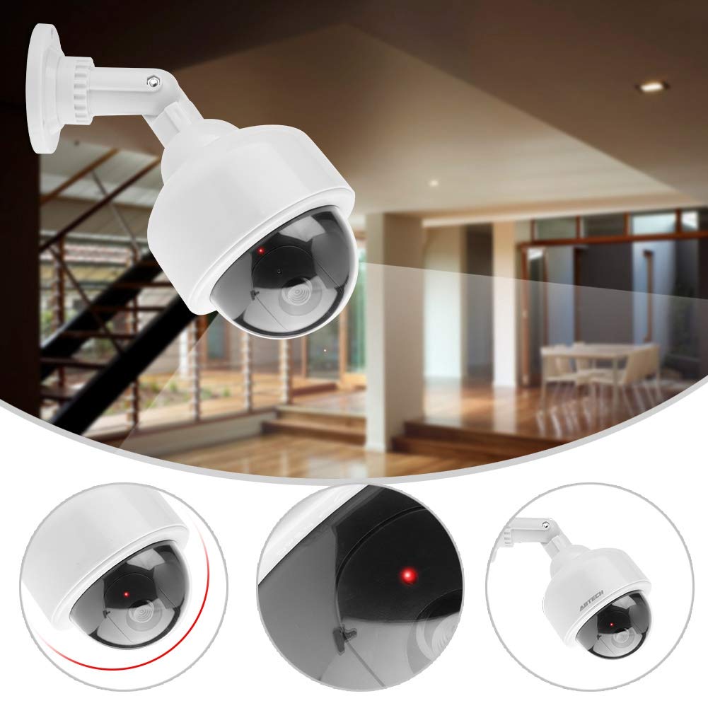 Dummy Dome Security Camera - 360° Rotatable Fake Surveillance Camera, Waterproof for Indoor & Outdoor Use - Ideal for Home, Office & Business Security