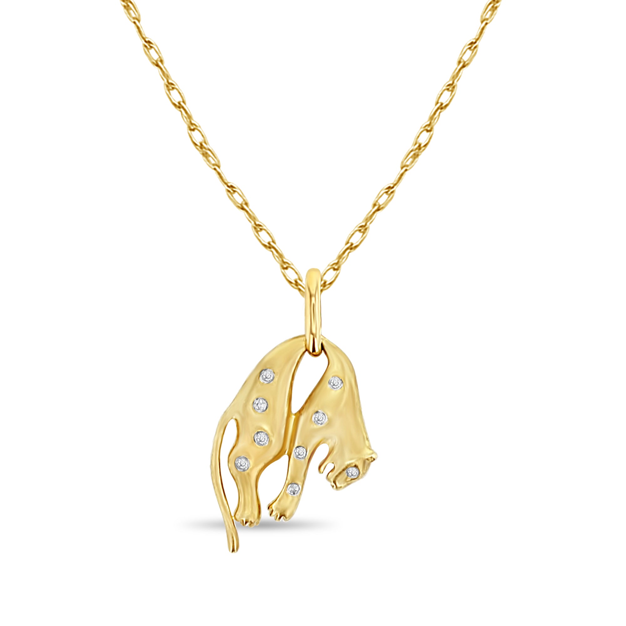 Diamond Encrusted Panther Pendant Necklace with Satin Finish - Elegant Jewelry for Women, Perfect for Parties, Weddings & Special Occasions