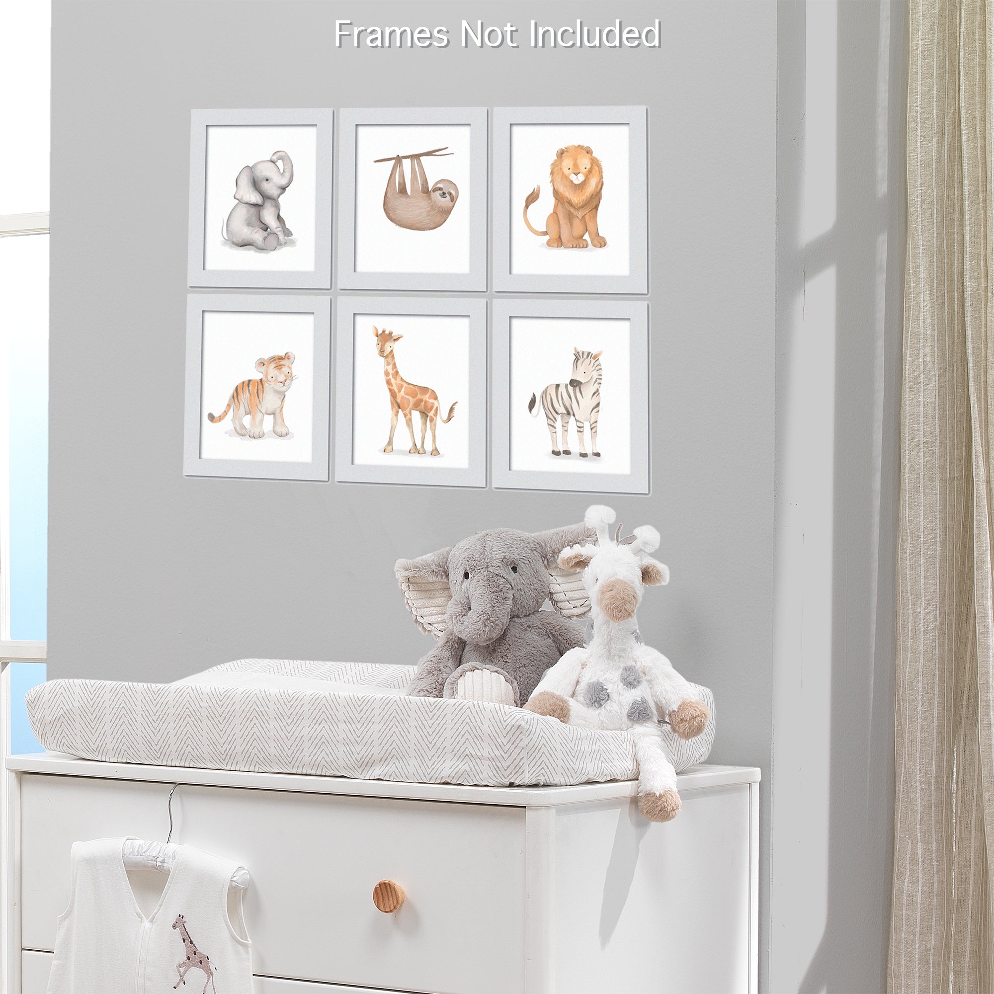 Baby Jungle Unframed Wall Art Decor - Cute Animal Nursery Prints for Kids Room, Playroom & Baby Shower Gifts