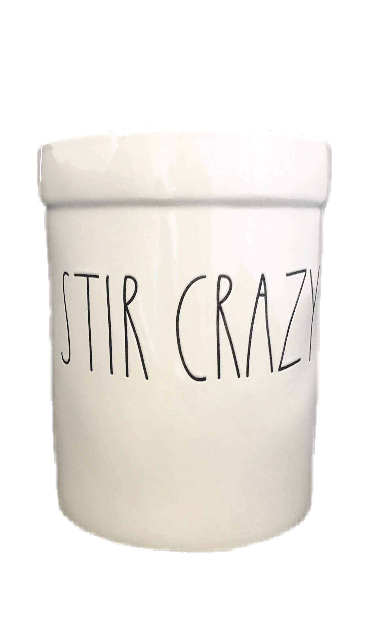 Rae Dunn STIR CRAZY Ceramic Utensil Holder - Kitchen Storage Organizer for Spoons, Forks & Cooking Tools - Perfect for Countertop, Pantry & Farmhouse Style Kitchens