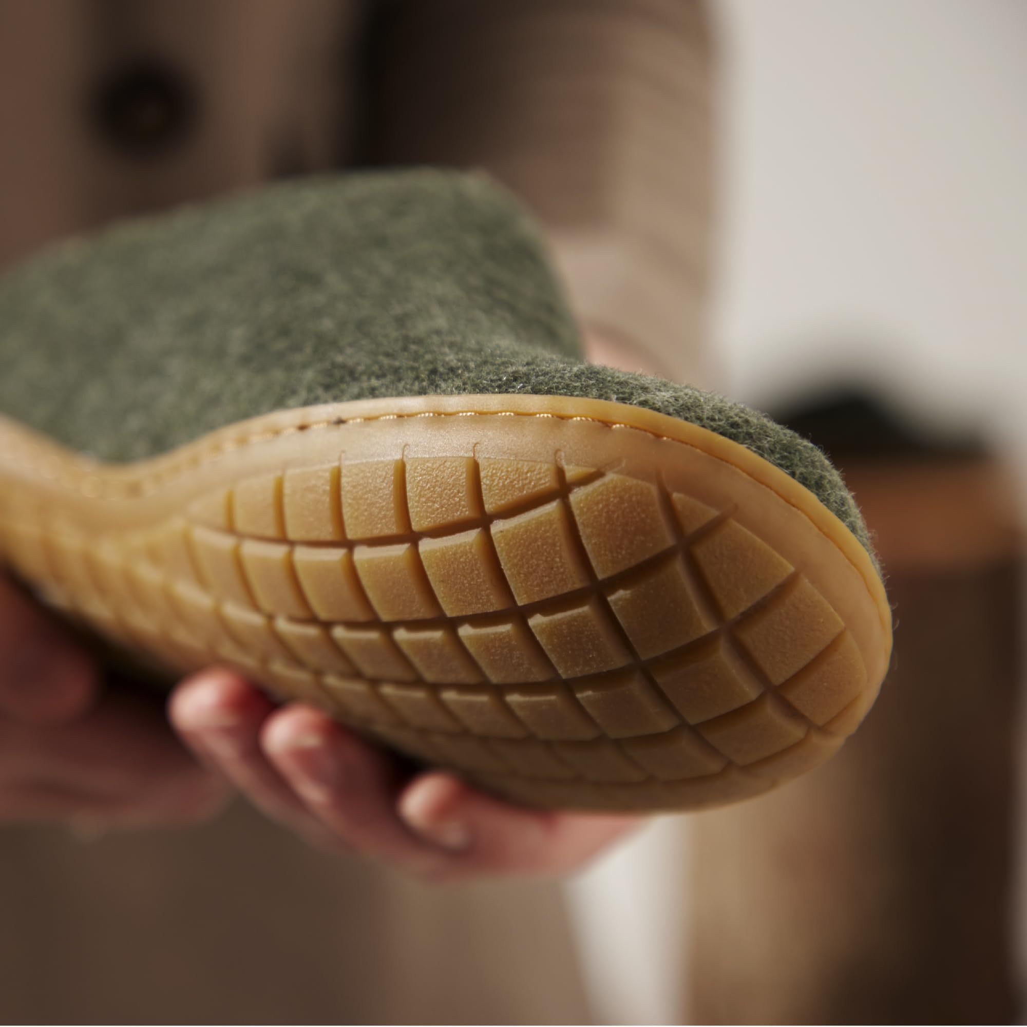 GLERUPS Unisex Wool Slippers with Rubber Sole - Comfortable Slip-On Indoor/Outdoor House Shoes for Women & Men - Perfect for Home, Office, and Casual Wear