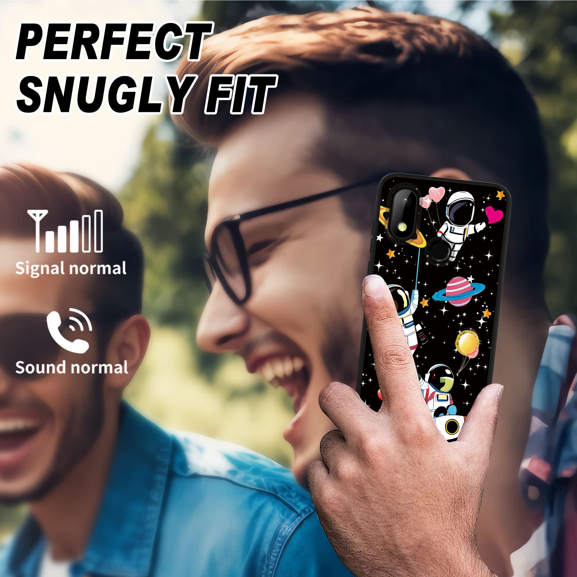 RYUITHDJP Astronaut Cute Theme Phone Case for Hot Pepper Chilaca 6.5 Inch - Soft TPU Protective Cover with Detachable Stand & Screen Protector | Perfect for Everyday Use, Work, and Travel