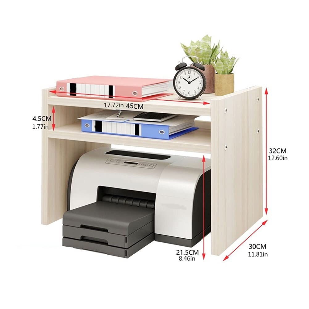Desktop Printer Stand with Storage Shelf - Large Space Organizer for Printer, Copier & Scanner - Multi-Functional Desk File Rack - Perfect for Home Office & Workspace Organization