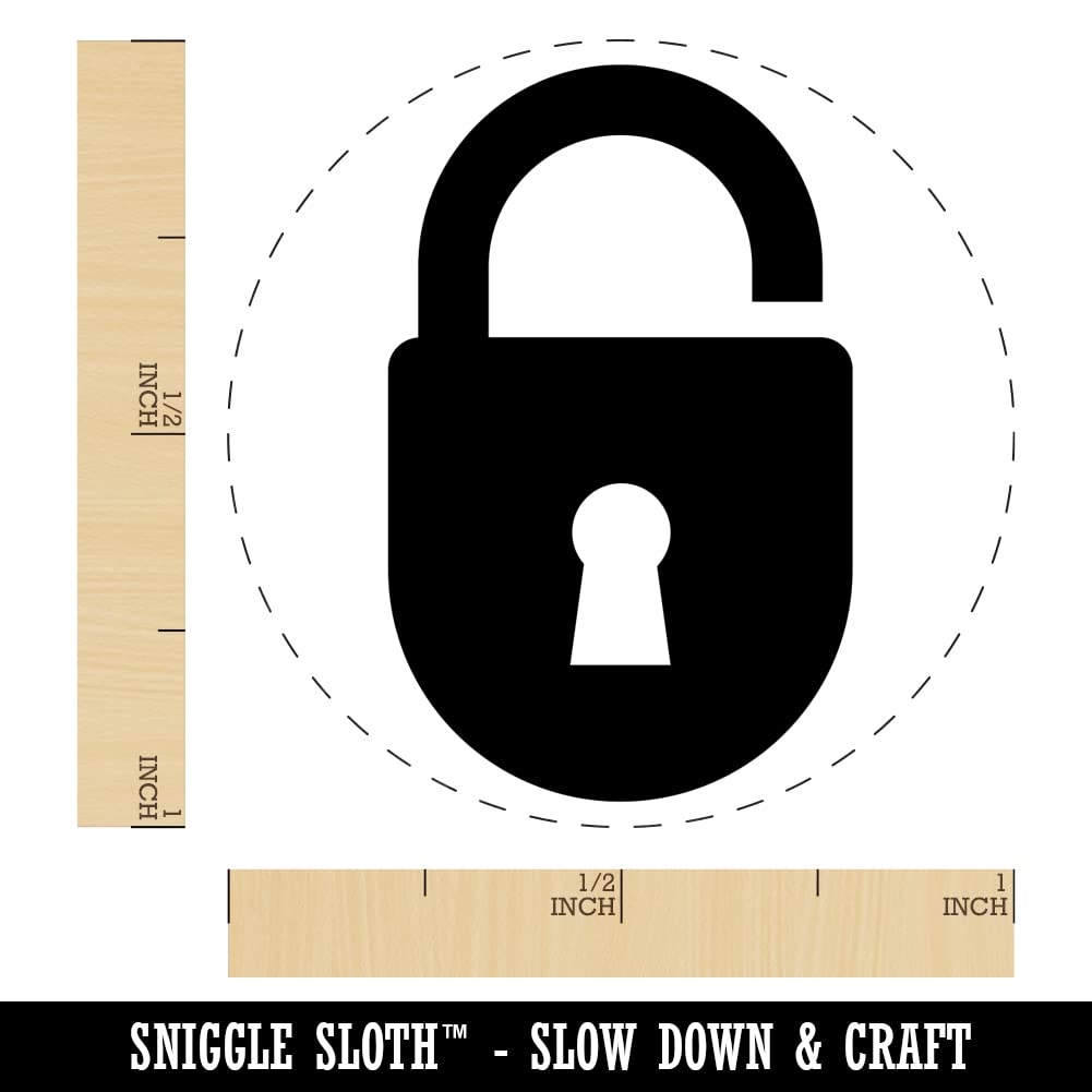 Self-Inking Rubber Stamp with Keyed Padlock Design - 1 Inch Medium Stamp for Crafting, Planners, Journals & DIY Projects - Red Ink Stamper for Office, School & Home Organization
