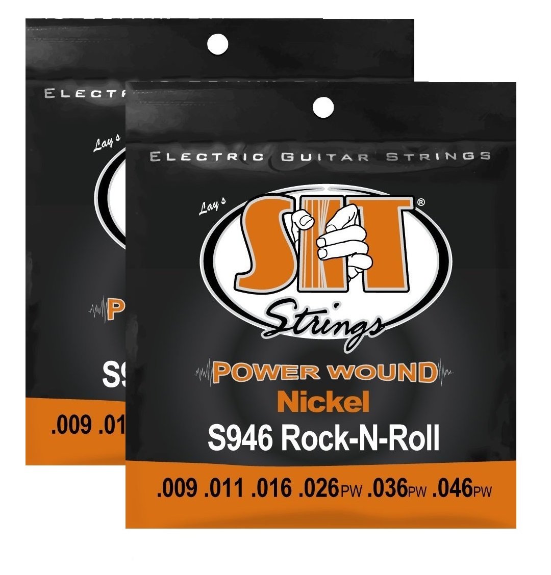 S.I.T. Strings S946 Rock N' Roll Nickel Power Wound Electric Guitar Strings - 2 Pack Set for Live Performances & Studio Recording