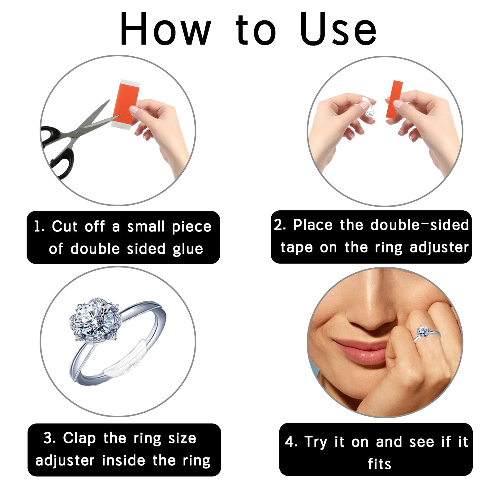 12PCS Ring Sizers for Loose Rings - 6 Sizes Adjustable Ring Guards, Invisible Silicone Ring Size Reducer for Women & Men | Perfect for Wedding Bands, Engagement Rings & Everyday Jewelry Comfort