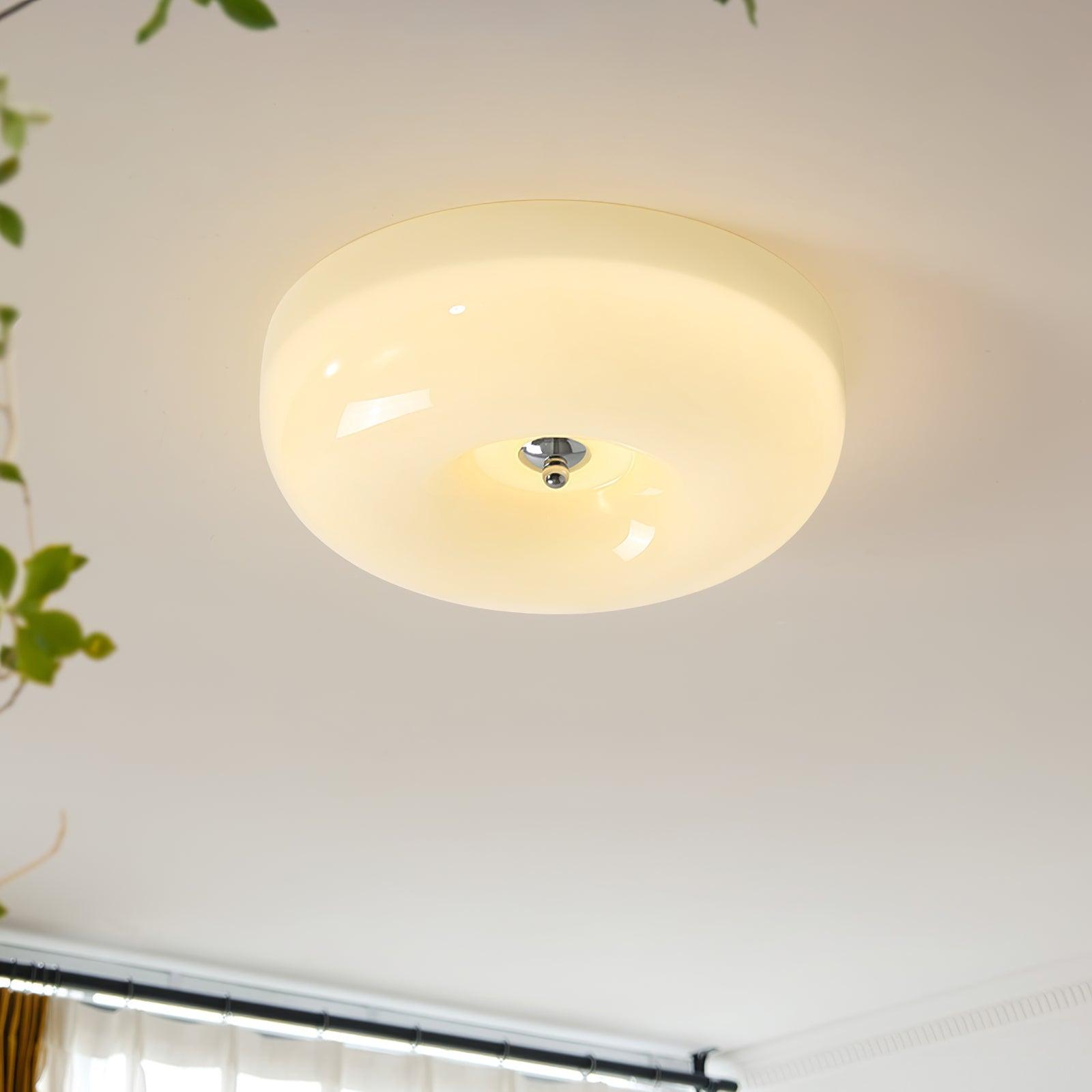 Cream Pudding Ceiling Light Fixture - Modern Soft Glow Bedroom Lighting for Cozy Home Decor & Relaxing Ambiance