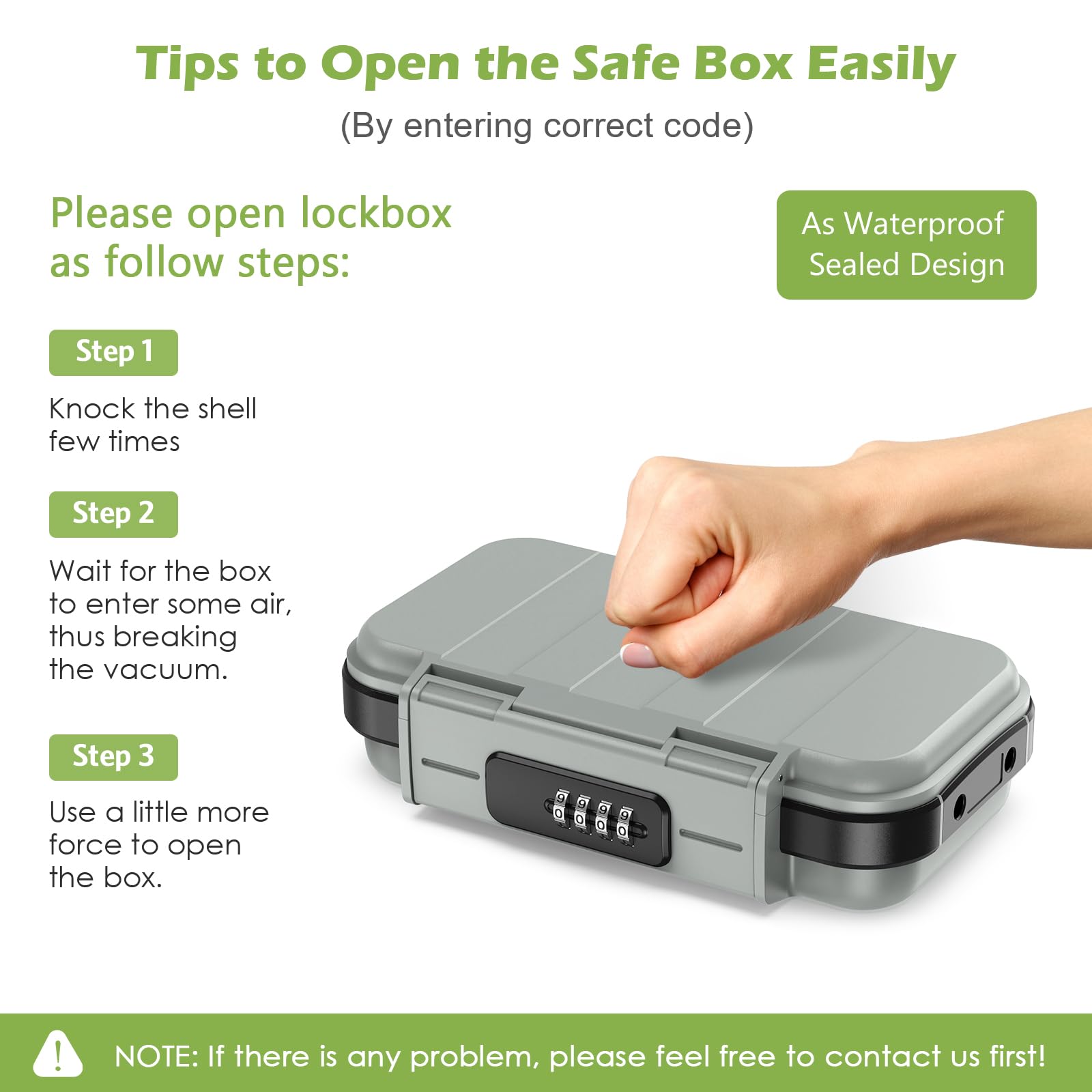 KeeKit Waterproof Portable Combination Lock Box - 4 Digit Secure Personal Safe for Beach, Pool, Gym, Shopping & Outdoor Camping | Durable Gray Storage Solution for Valuables, Phones & Keys
