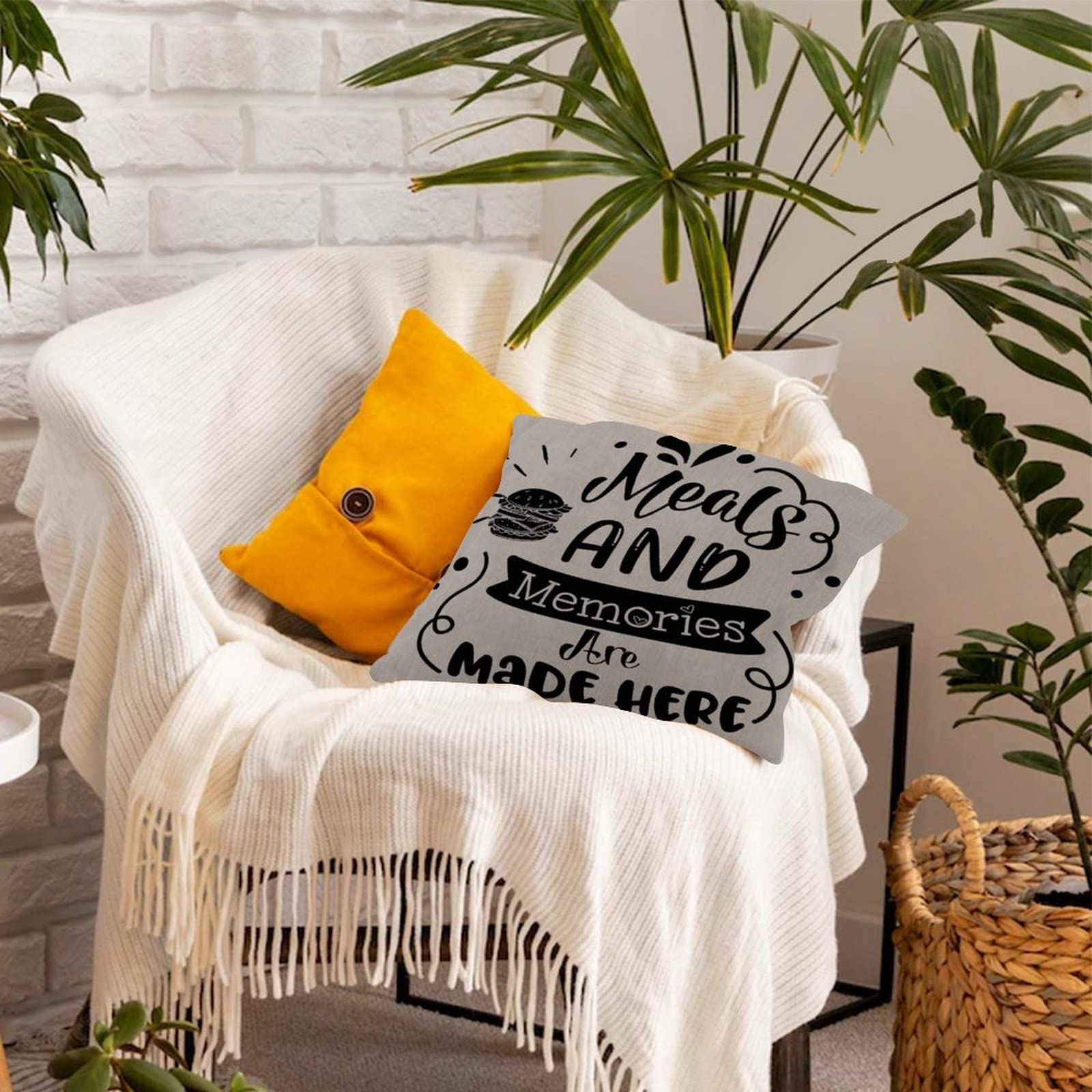 18x18 Inch Cotton Linen Pillow Covers for Sofa & Outdoor Decor