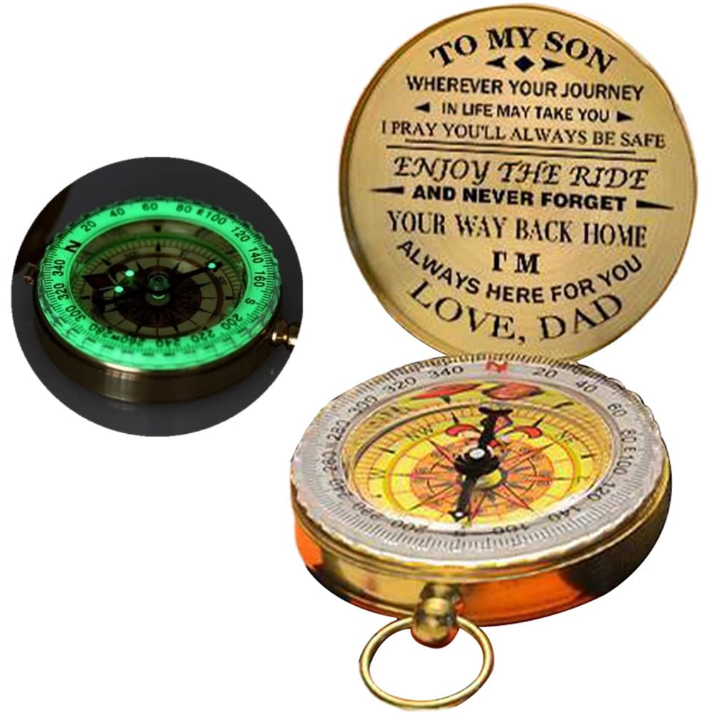 5x5x2 Inch Luminous Hiking Navigation Tool - Perfect Outdoor Camping Compass Gift for Dad & Son - Ideal for Hiking, Backpacking, and Adventure Trips