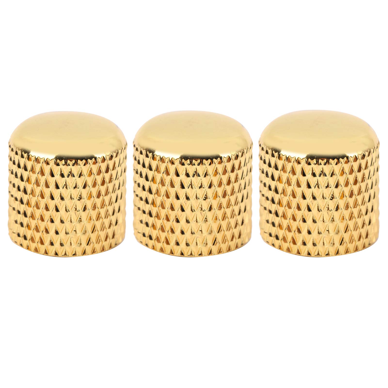 Yencoly Premium Metal Replacement Bass Knobs - Professional Dome Knobs for Electric Guitar & Bass Volume Control - Golden Finish - Perfect for Musicians & DIY Guitar Upgrades